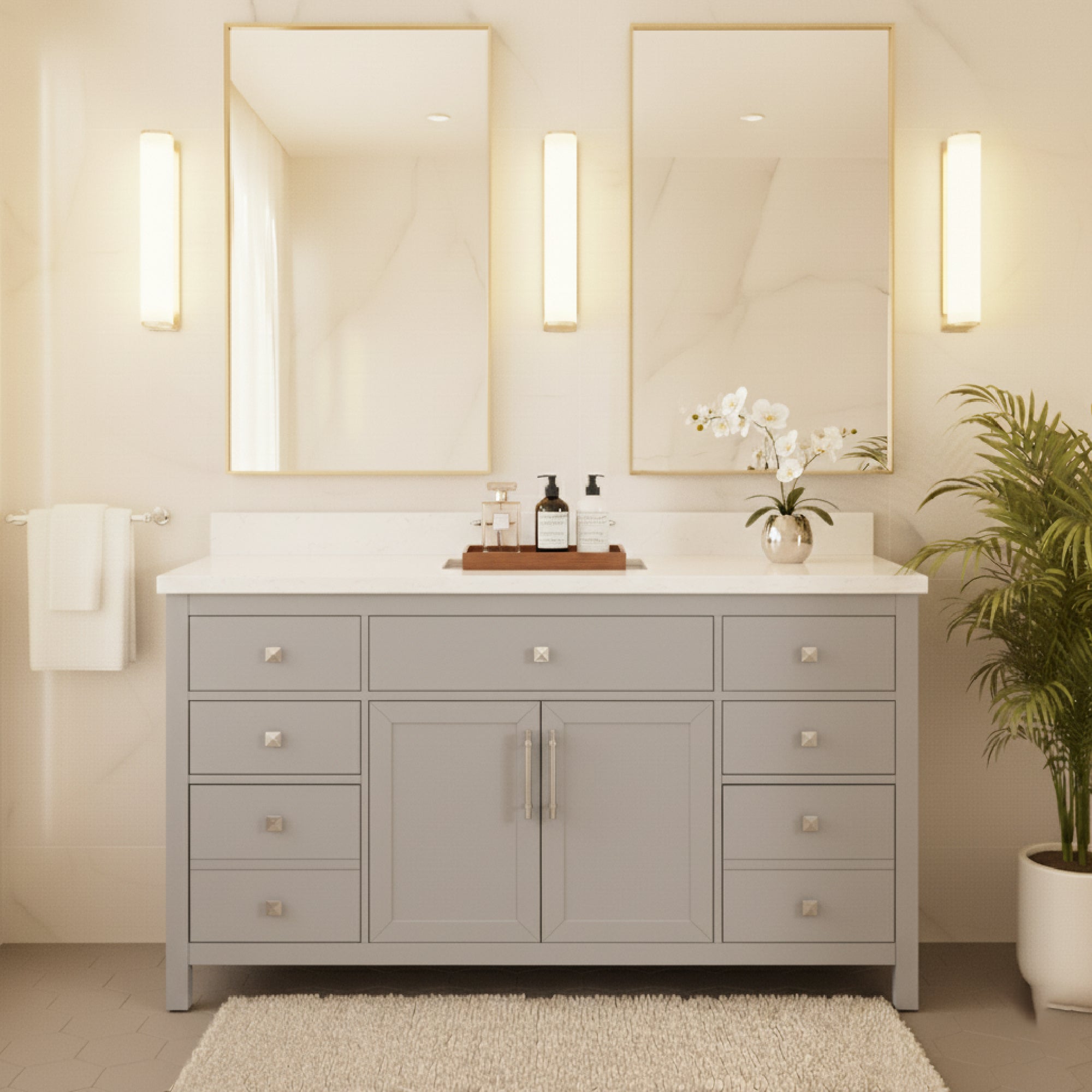 Lavanti Oakford - Gray 60" Single Sink