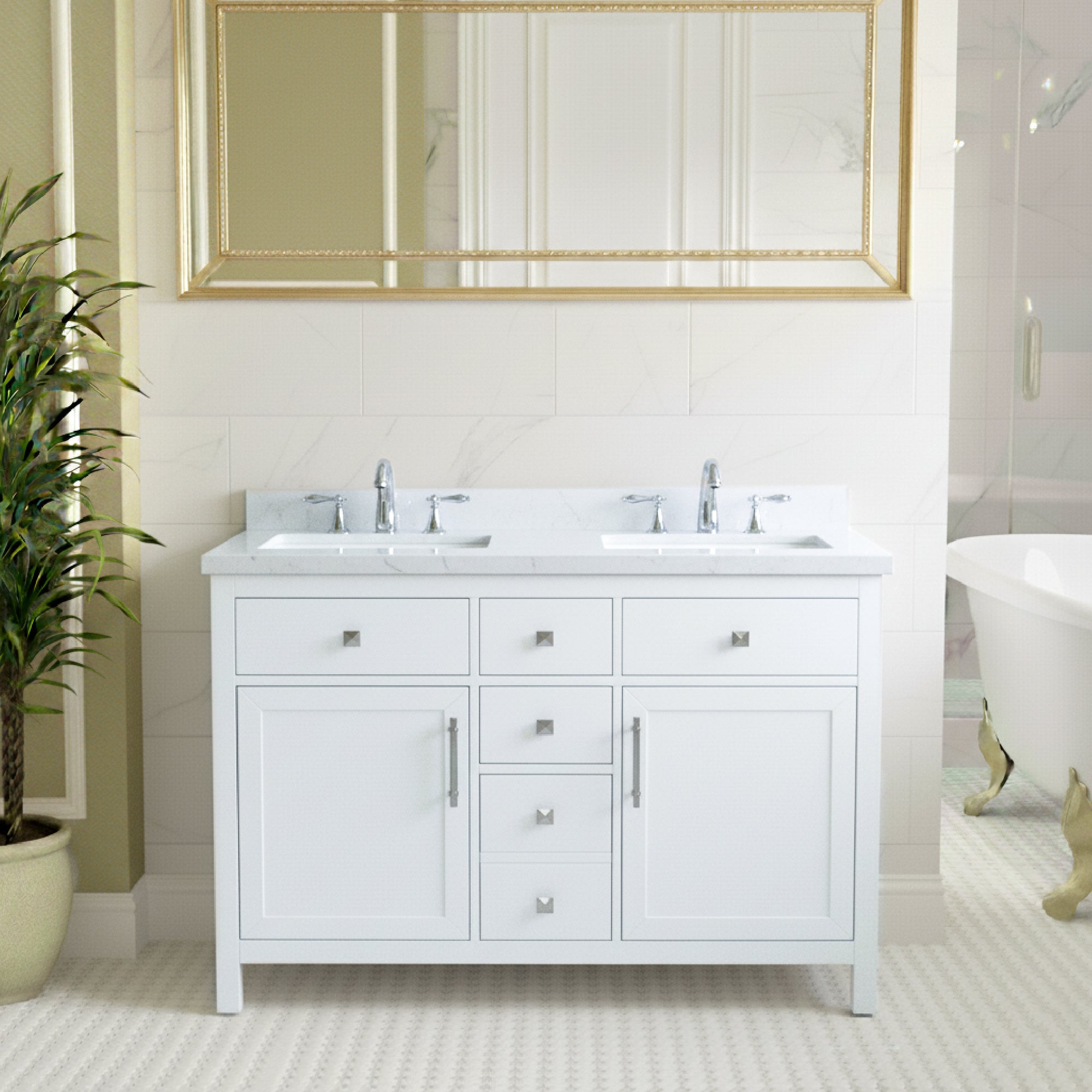 Lavanti Oakford - White 48" Double Sink