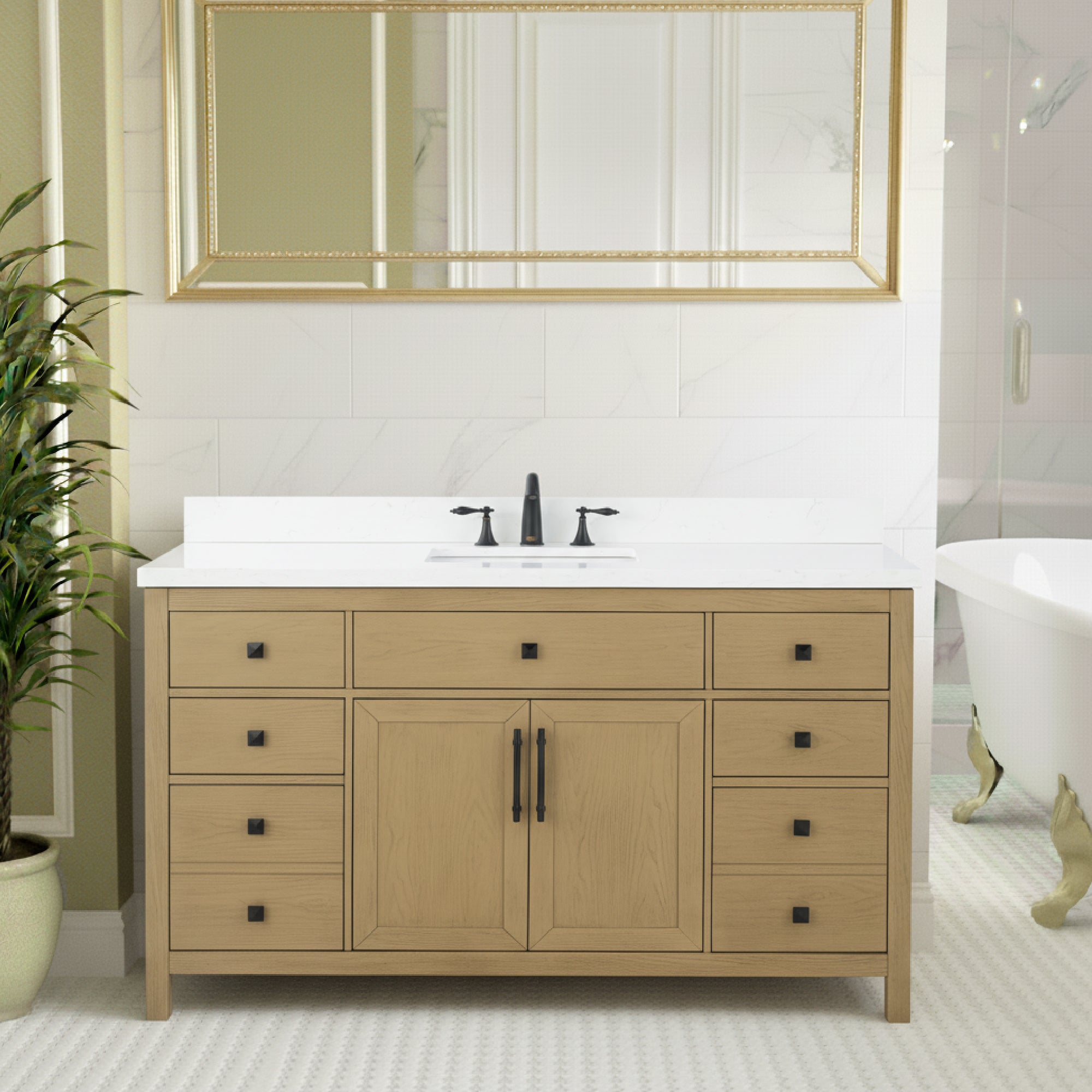 Lavanti Oakford - Oak 60" Single Sink