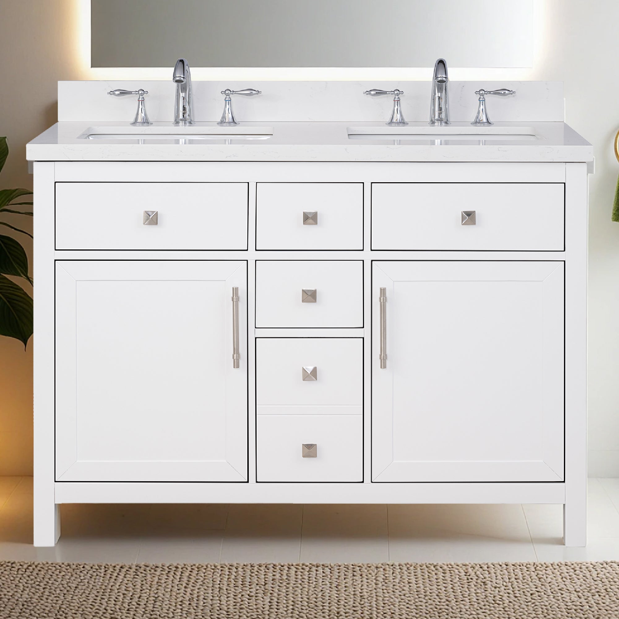 Lavanti Oakford - White 48" Double Sink