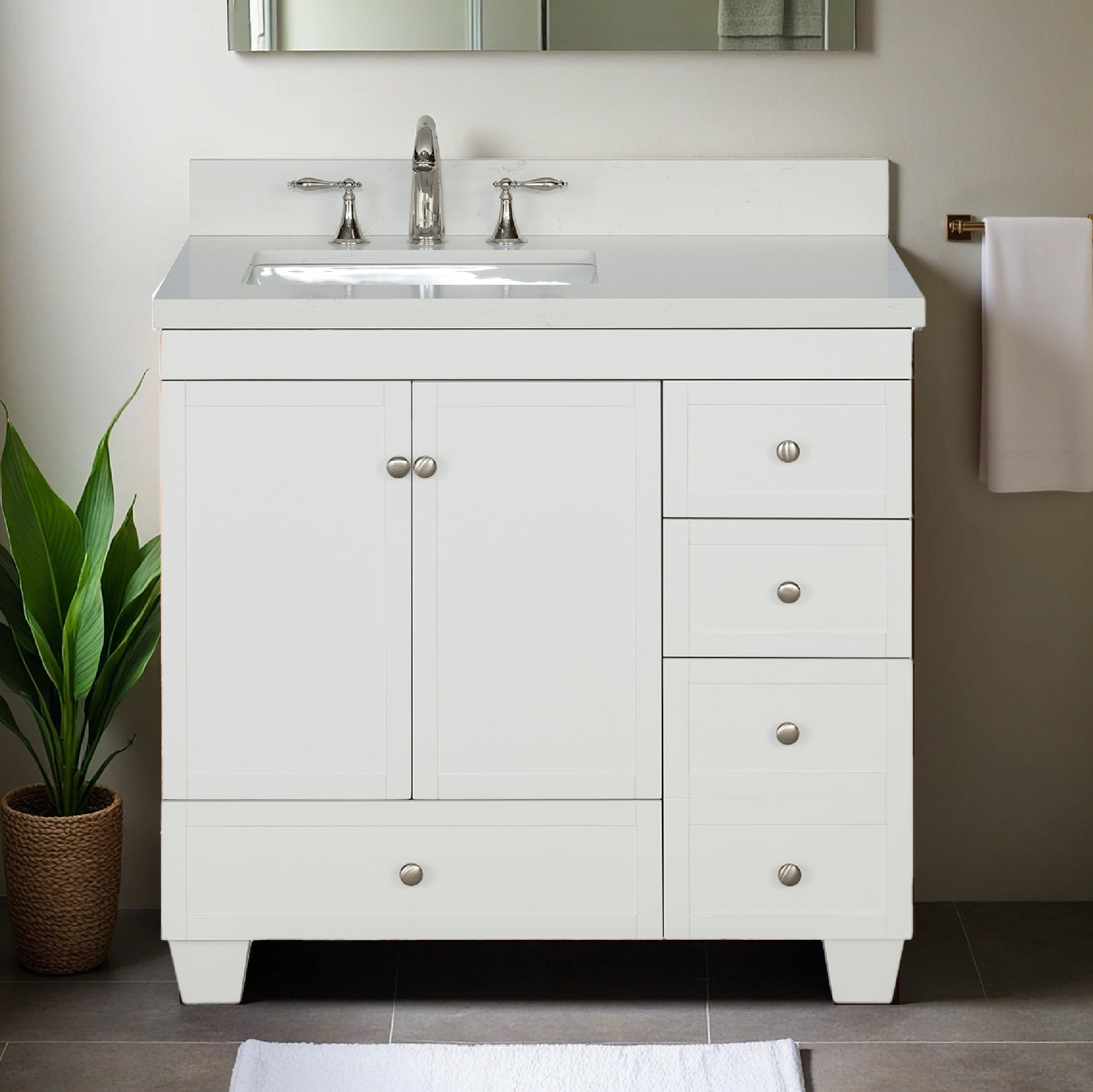 Lavanti Depos - White 36" Left Sink
