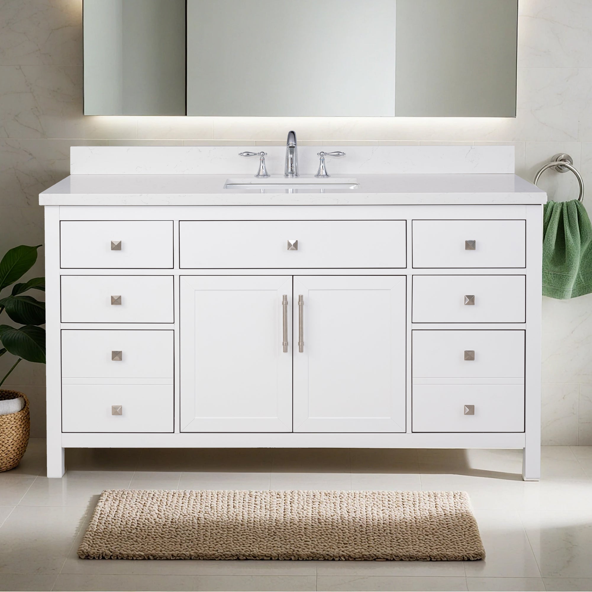 Lavanti Oakford - White 60" Single Sink