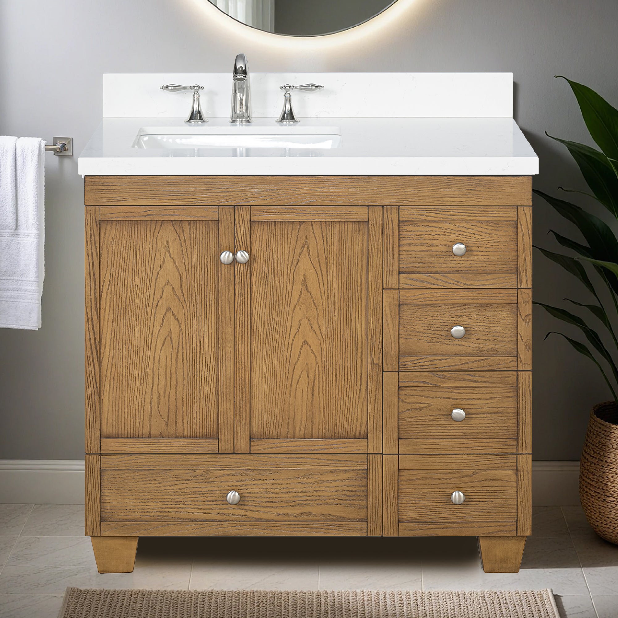 Lavanti Depos - Gray Oak 36" Left Sink