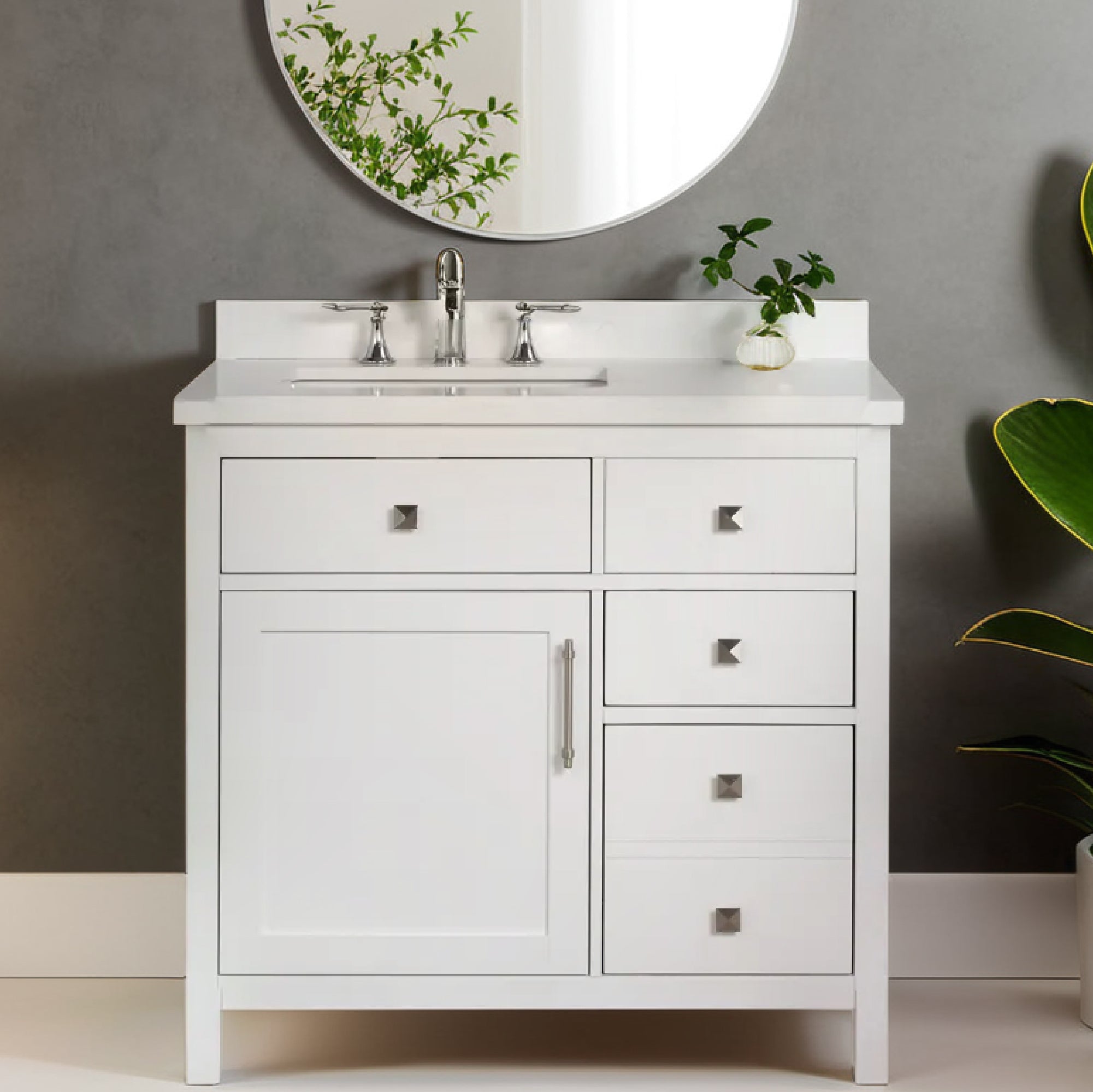 Lavanti Oakford - White 36" Left Sink