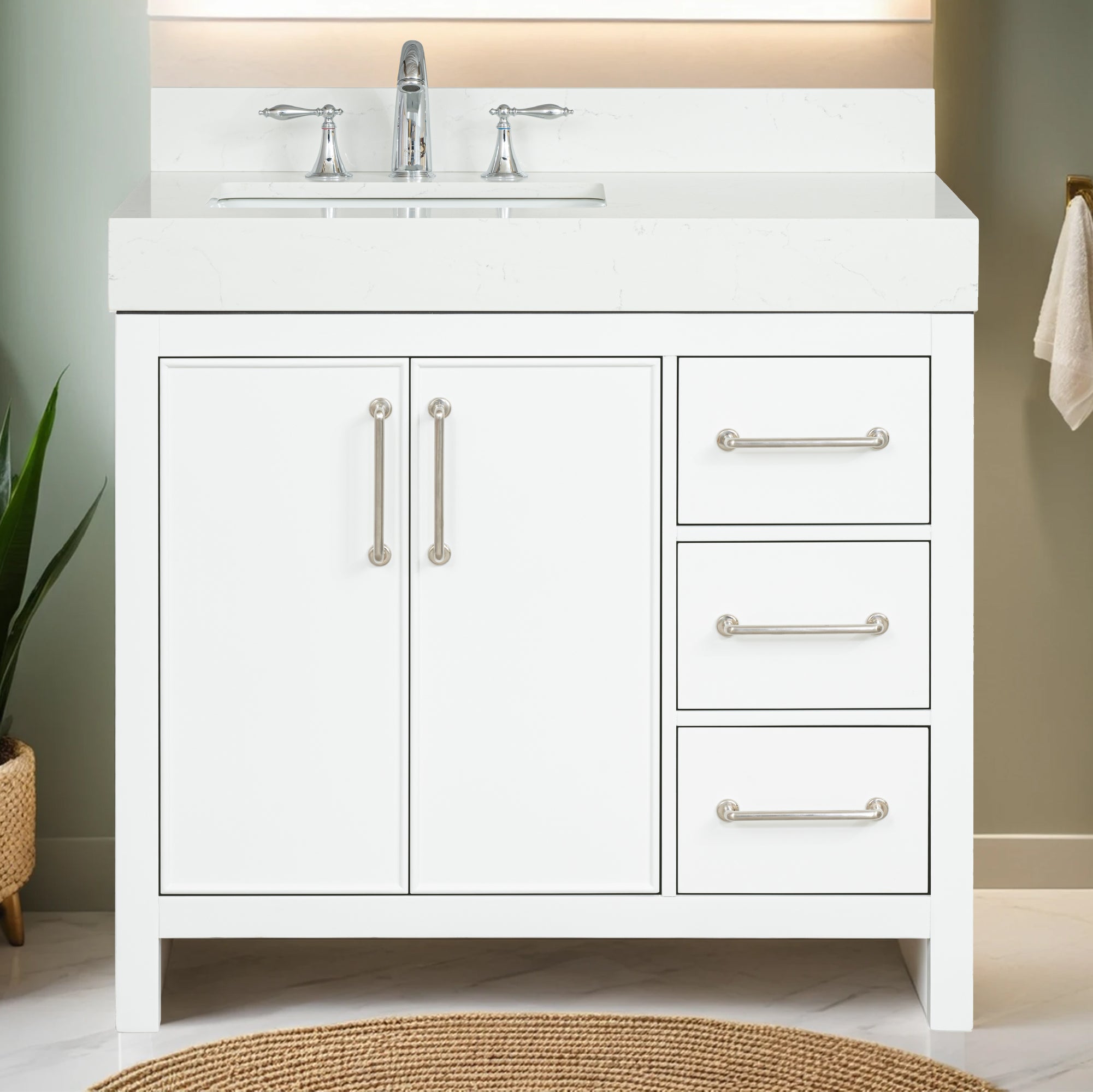Lavanti Valvet - White 36" Left Sink