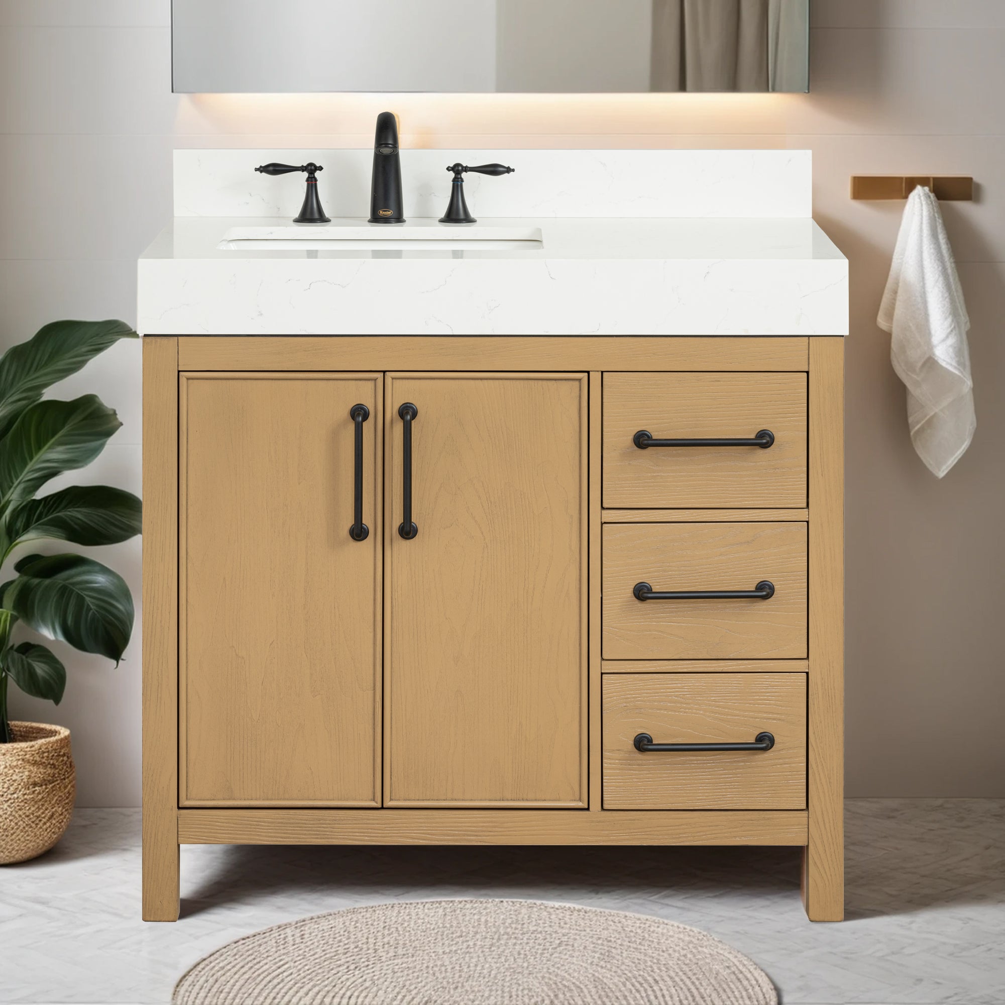 Lavanti Valvet - Oak 36" Left Sink