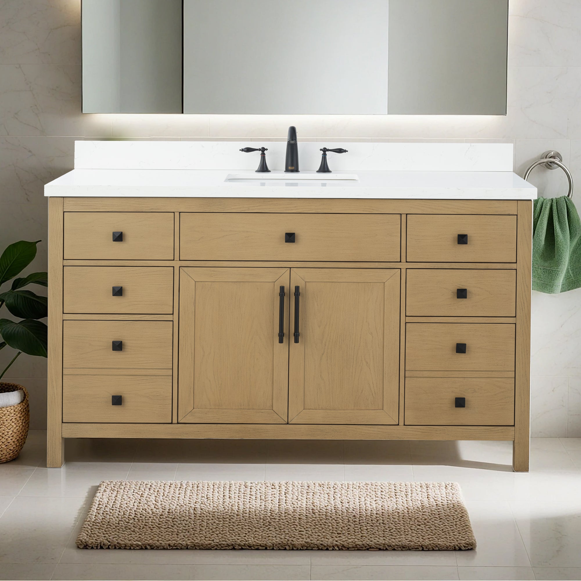 Lavanti Oakford - Oak 60" Single Sink