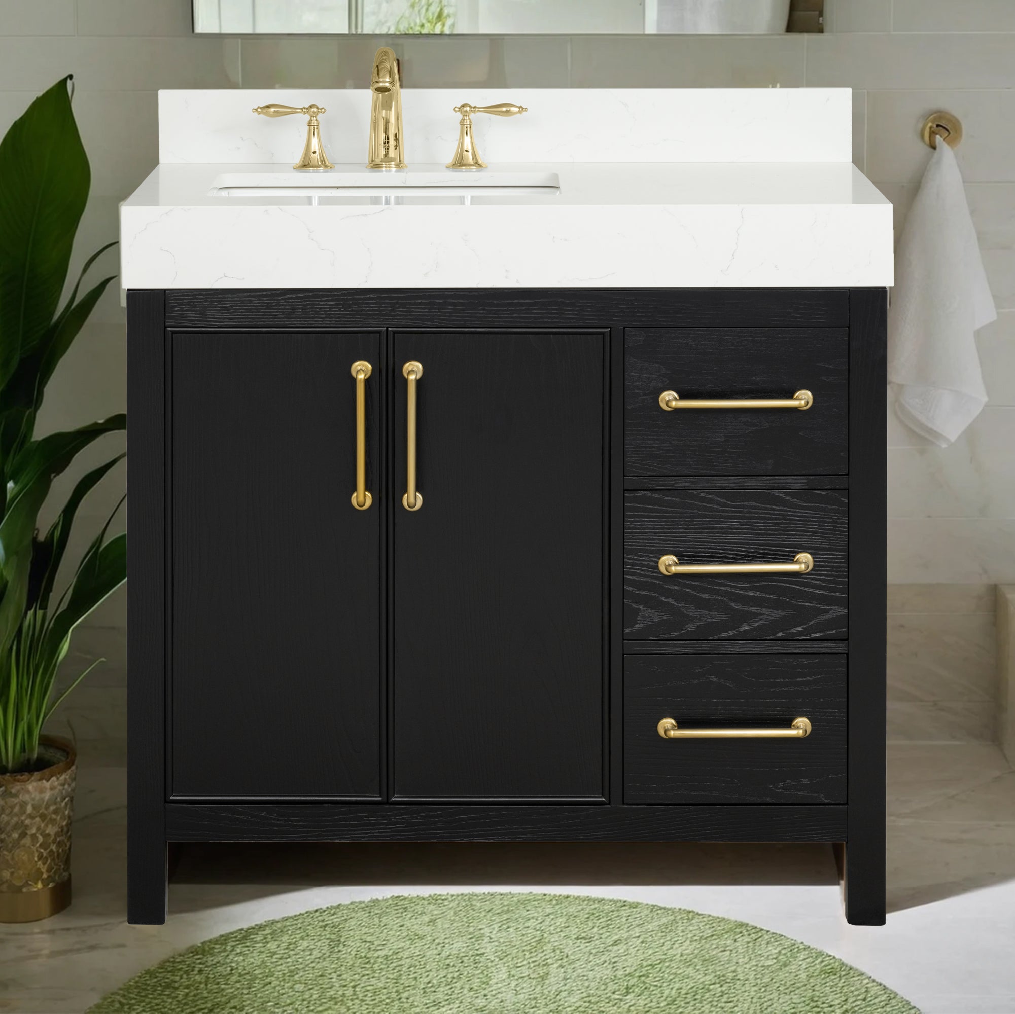 Lavanti Valvet - Firwood Black 36" Left Sink