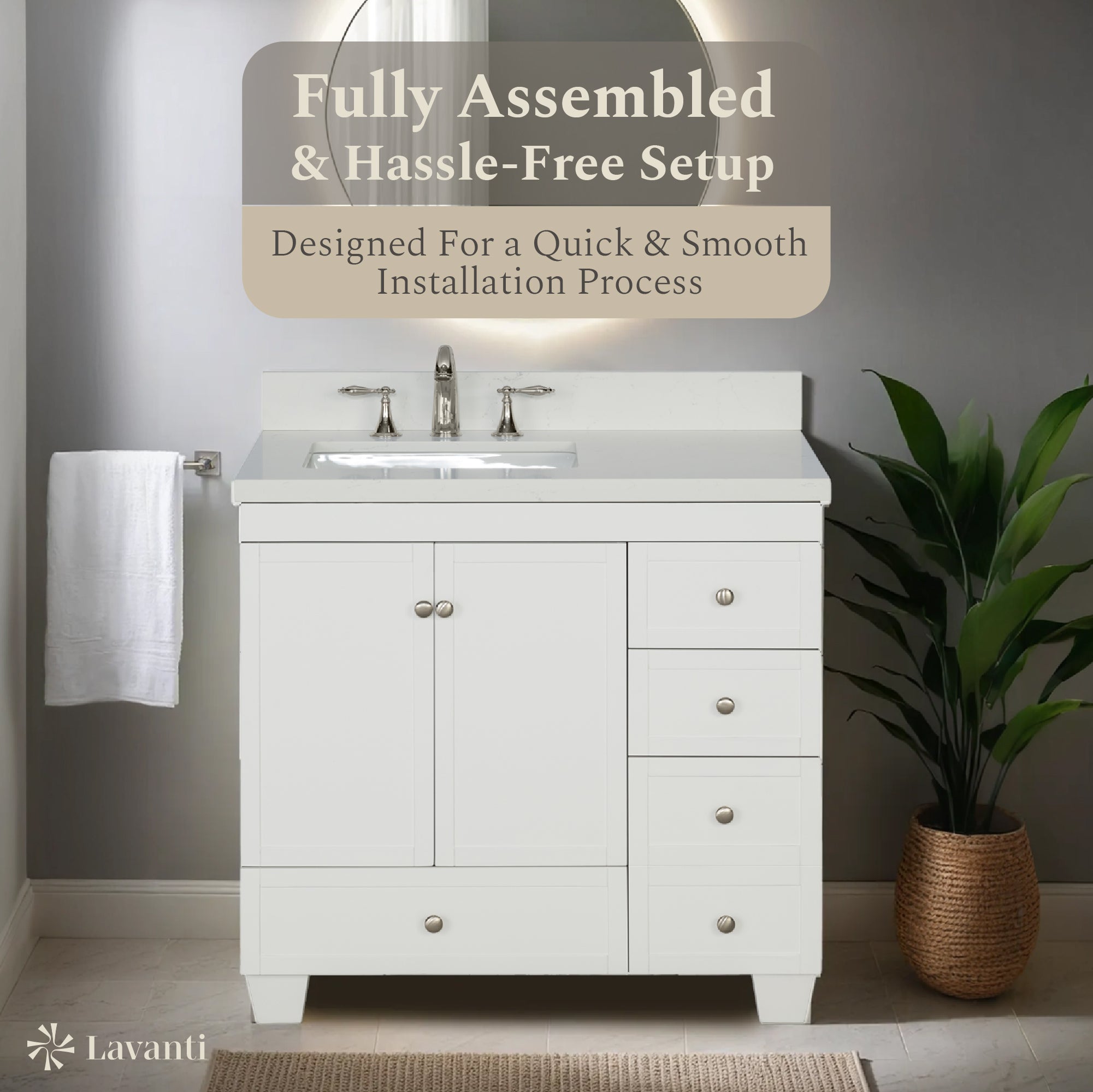 Lavanti Depos - White 36" Left Sink