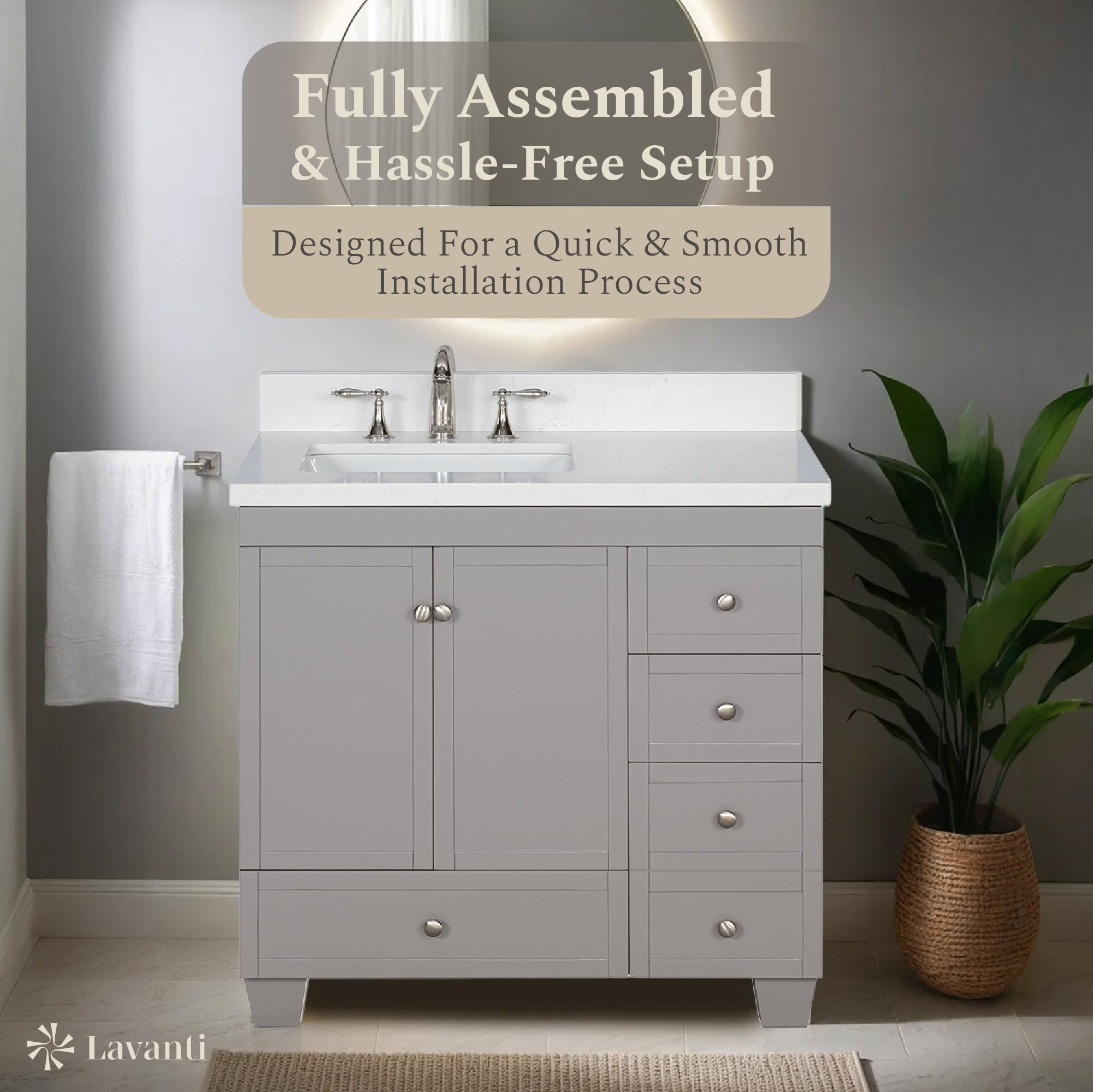 Lavanti Depos - Gray 36" Left Sink