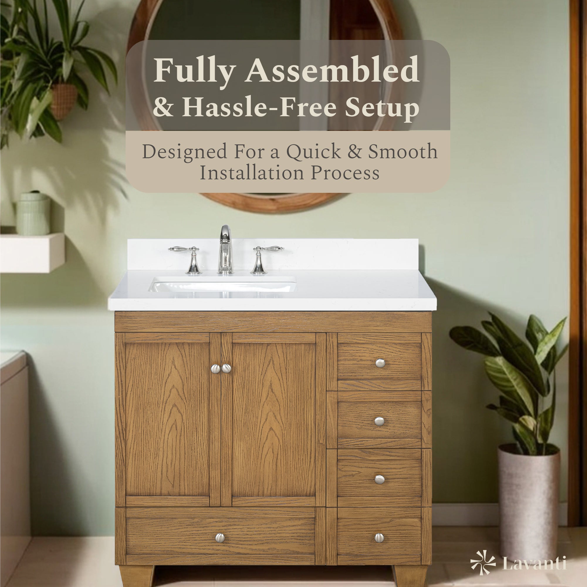 Lavanti Depos - Gray Oak 36" Left Sink