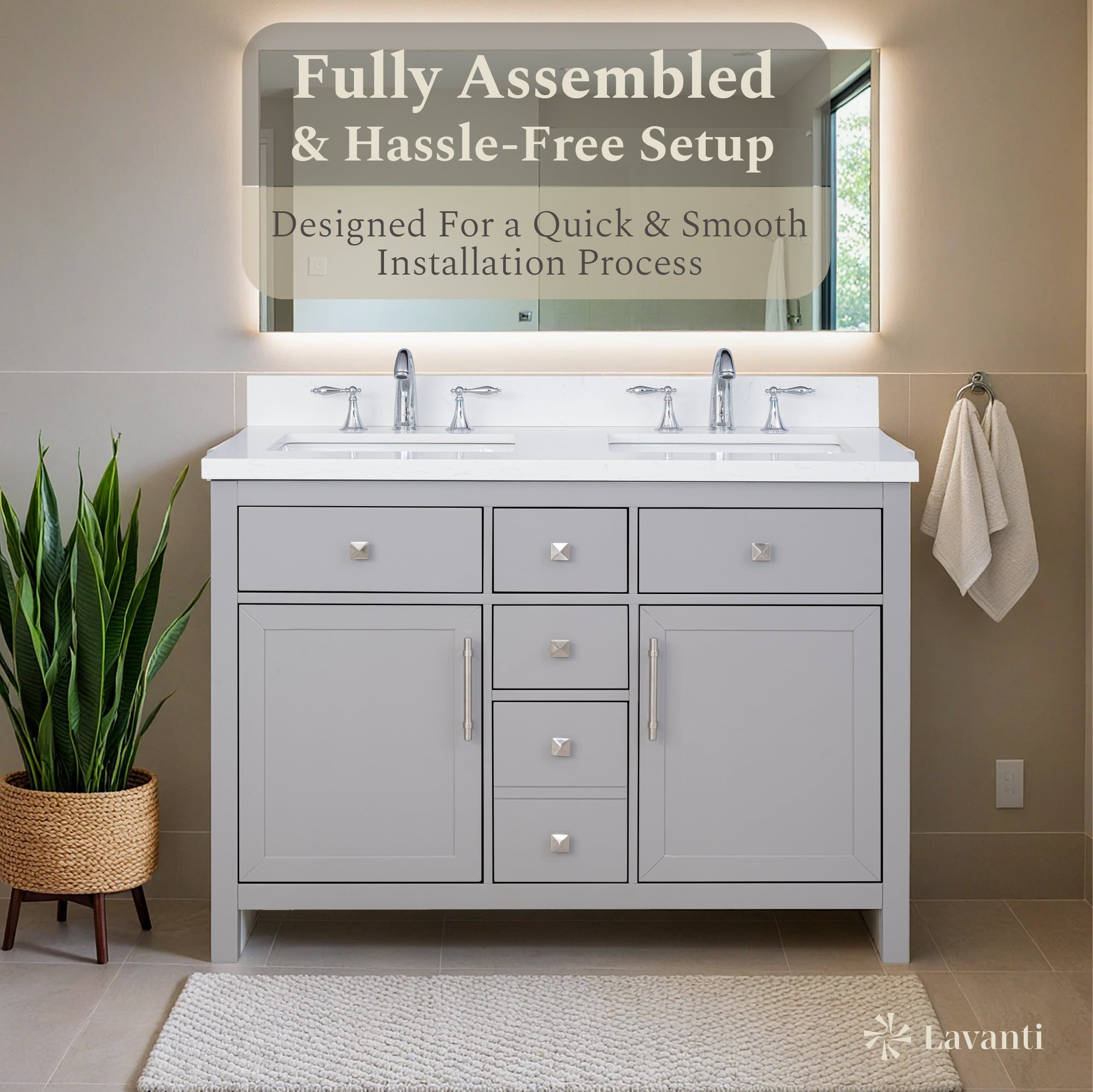Lavanti Oakford - Gray 48" Double Sink