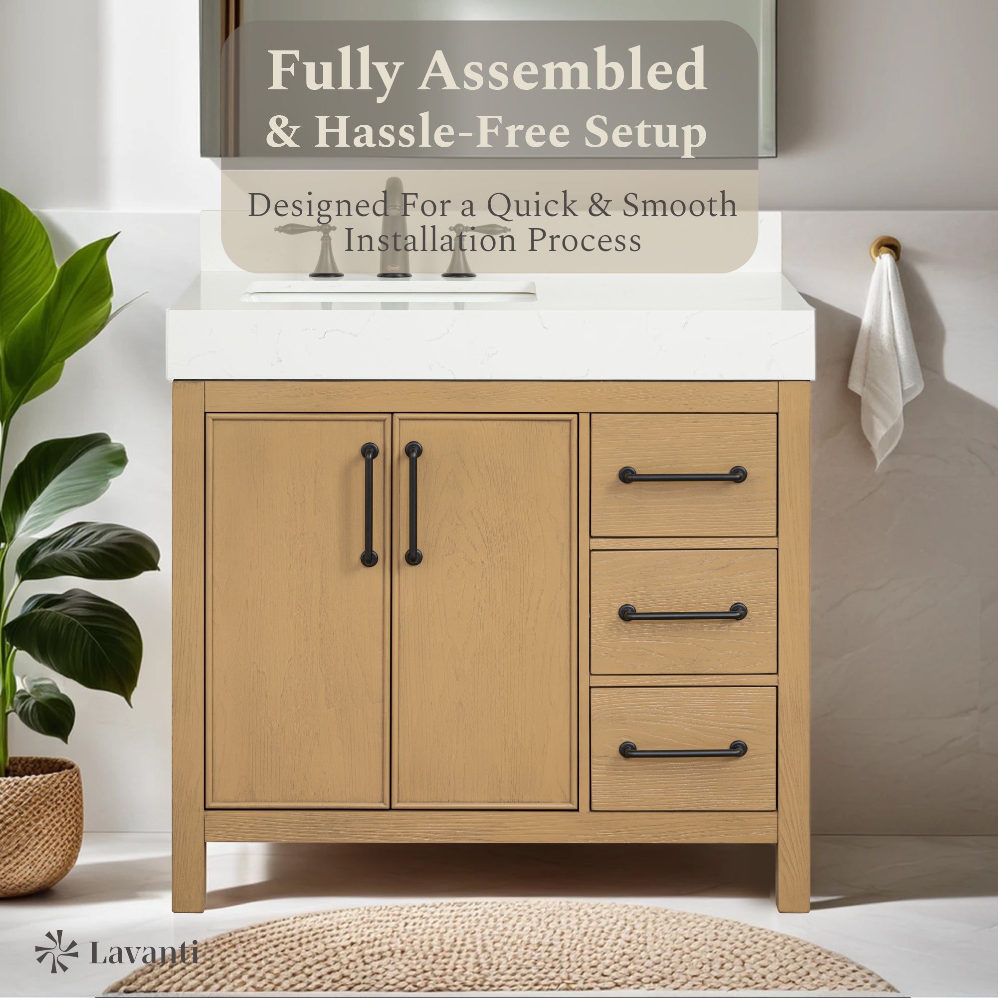 Lavanti Valvet - Oak 36" Left Sink