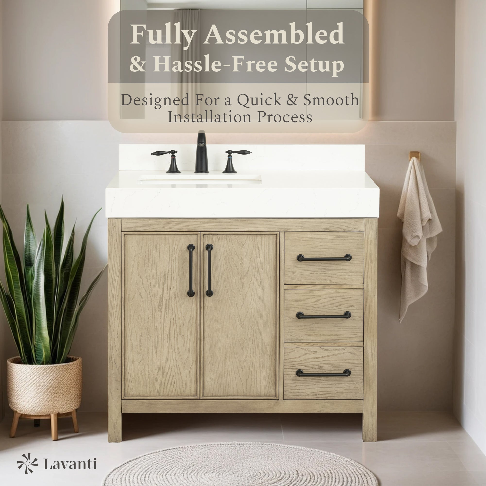 Lavanti Valvet - Firwood Gray 36" Left Sink