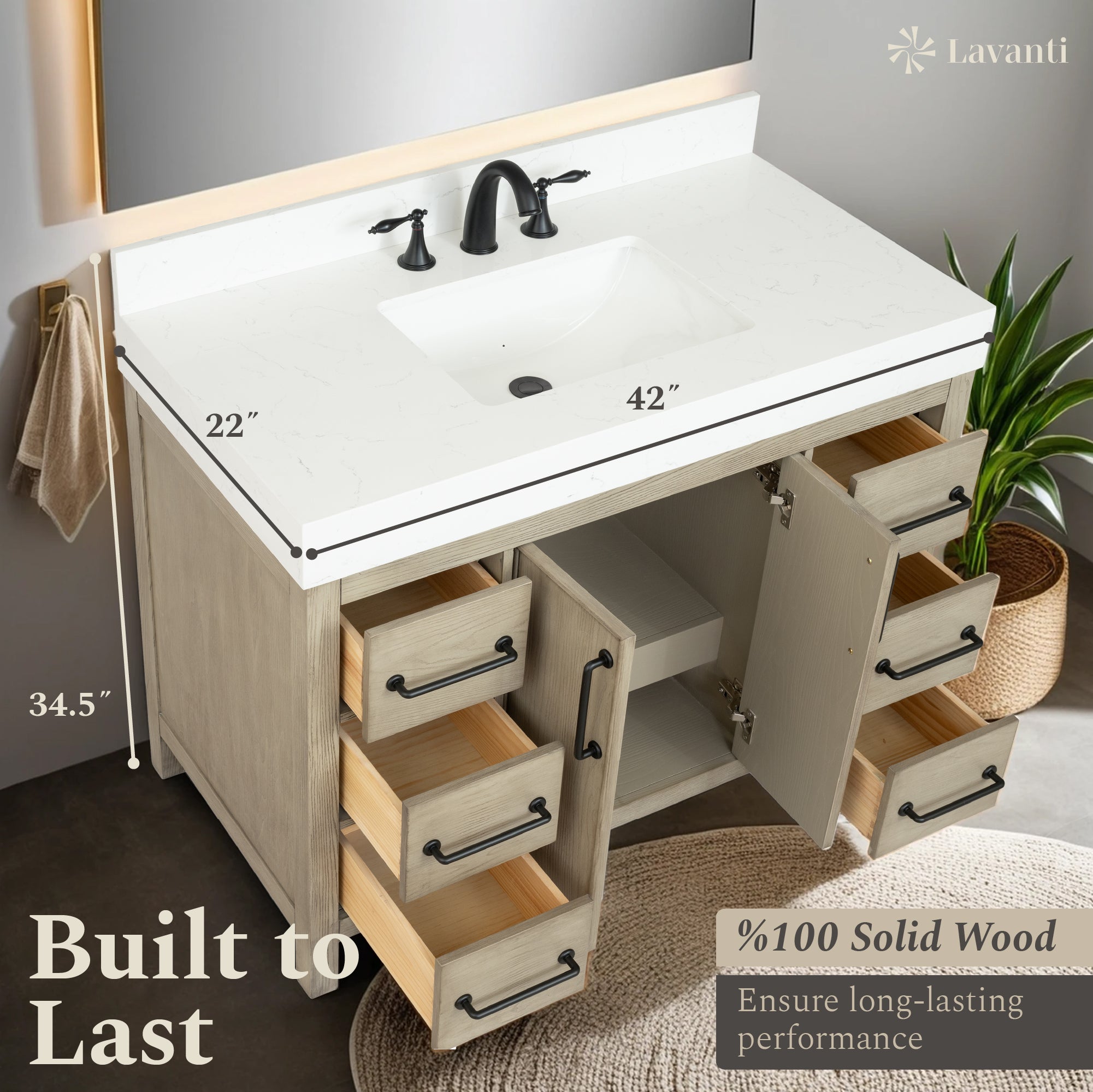 Lavanti Valvet - Firwood Gray 42"