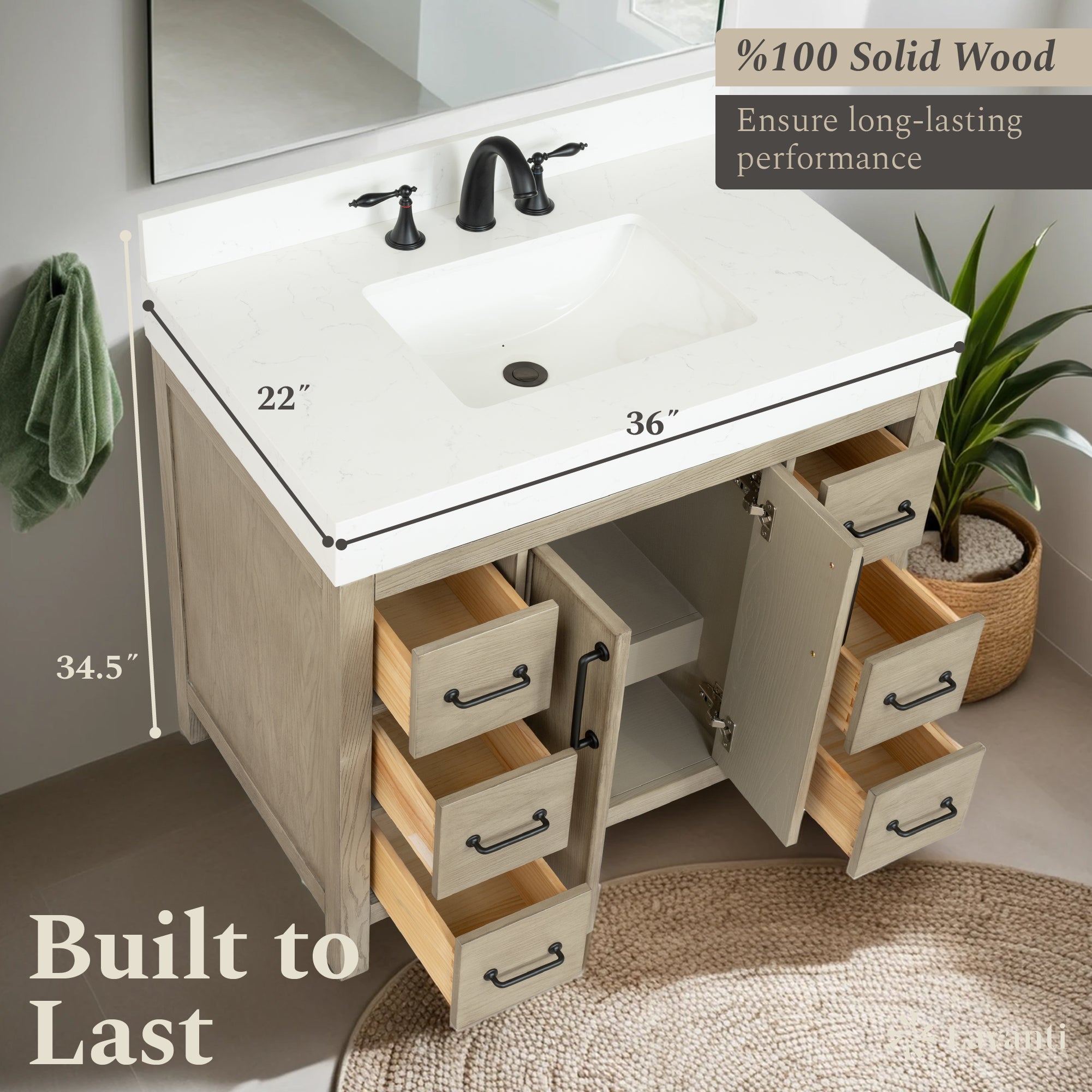 Lavanti Valvet - Firwood Gray 36"