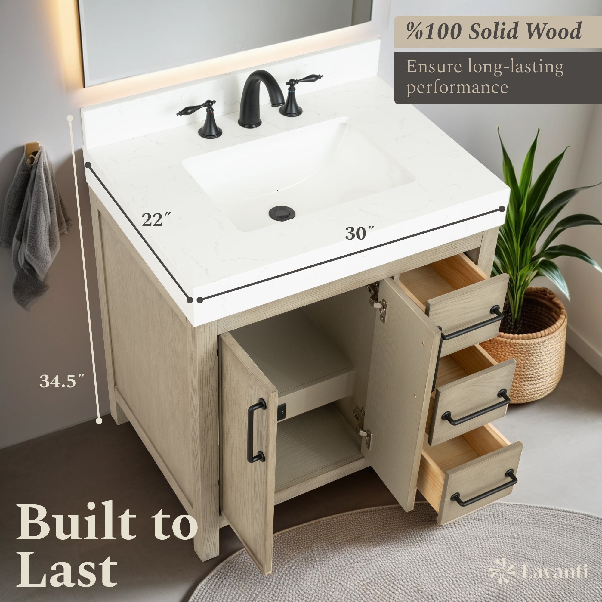 Lavanti Valvet - Firwood Gray 30"