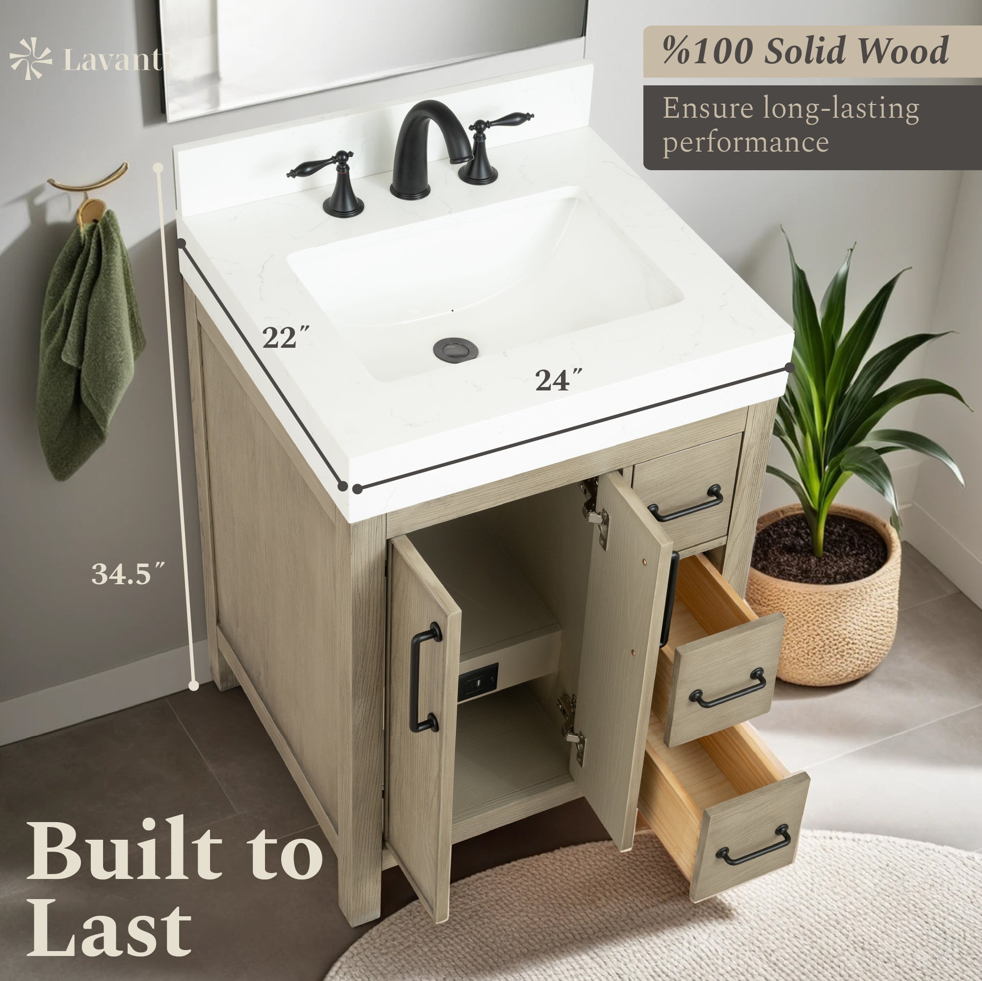 Lavanti Valvet - Firwood Gray 24"