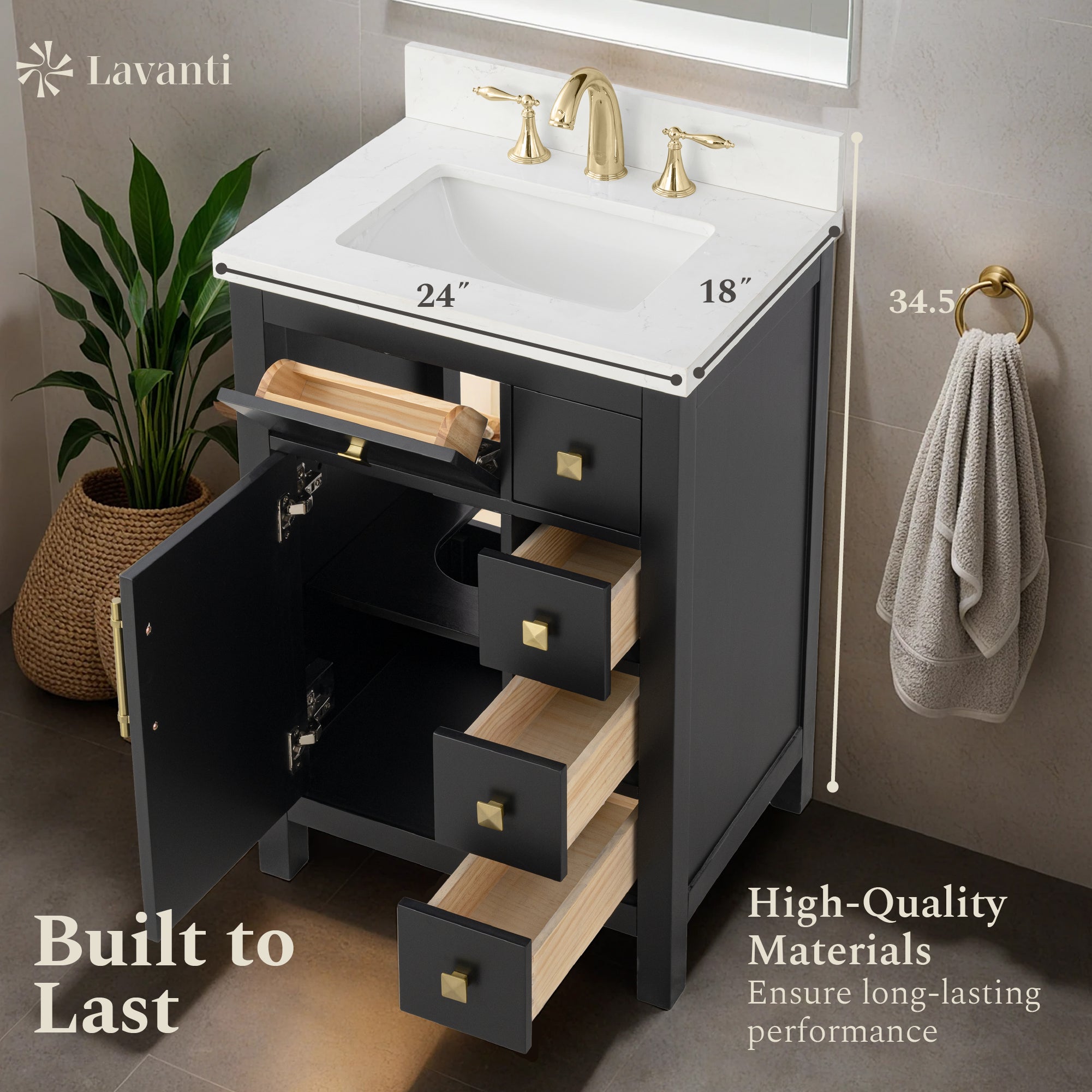 Lavanti Oakford - Black 24*18"