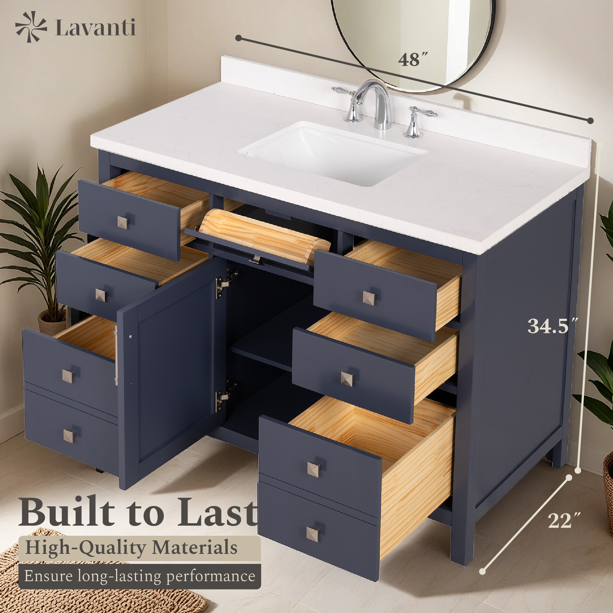 Lavanti Oakford - Navy Blue 48"