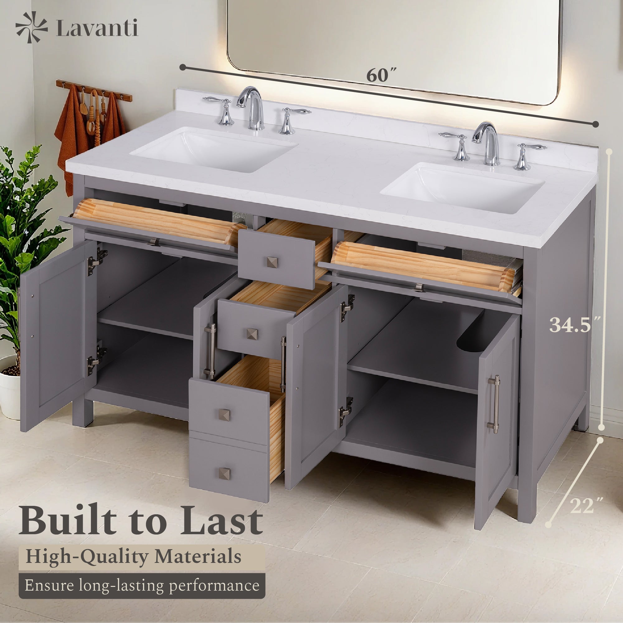 Lavanti Oakford - Gray 60"
