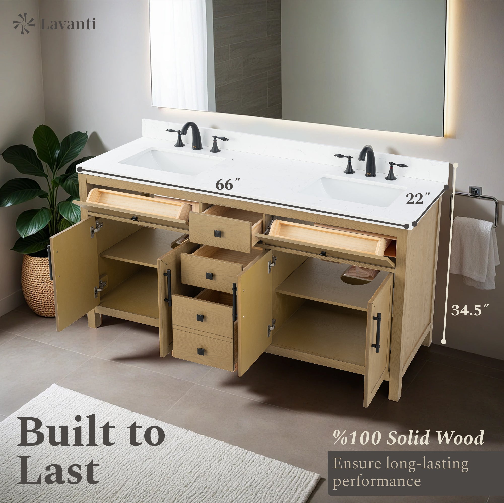 Lavanti Oakford - Oak 66"