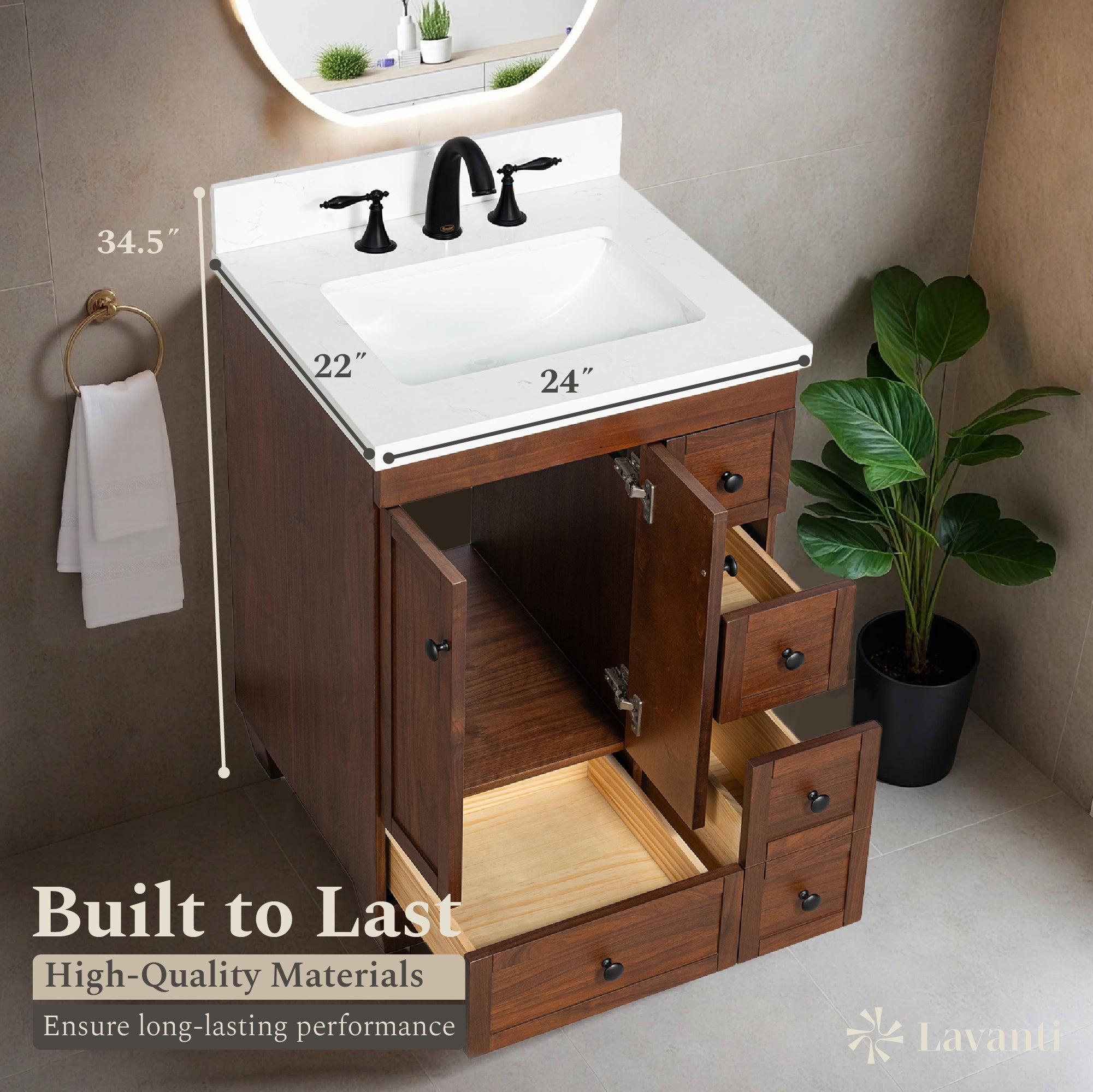 Lavanti Depos - Walnut 24"