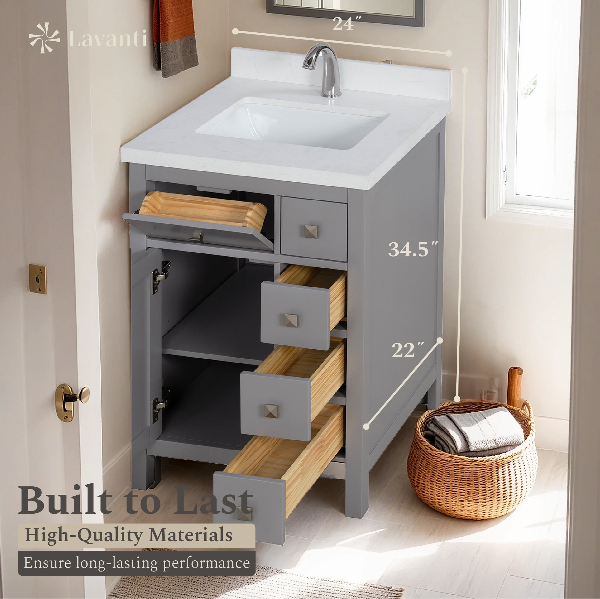 Lavanti Oakford - Gray 24"