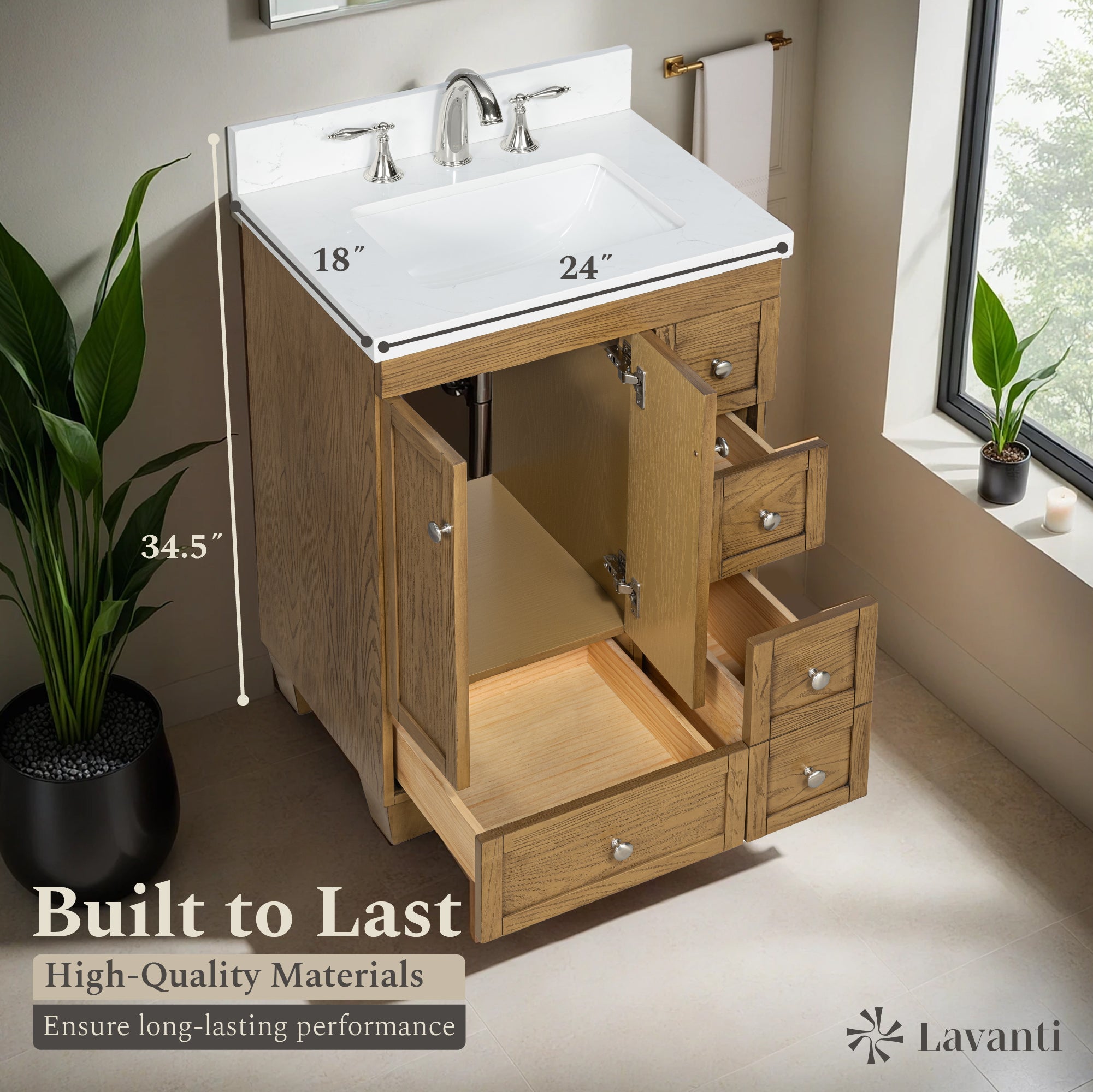 Lavanti Depos - Gray Oak 24*18"