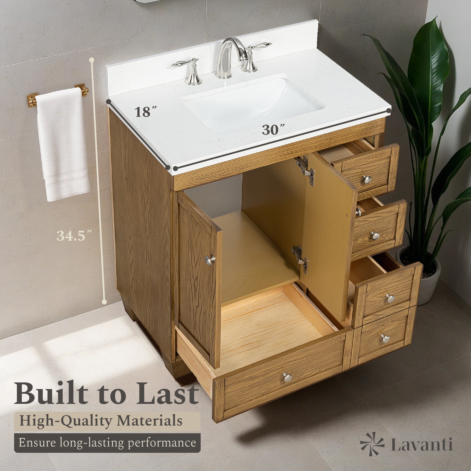 Lavanti Depos - Gray Oak 30*18"