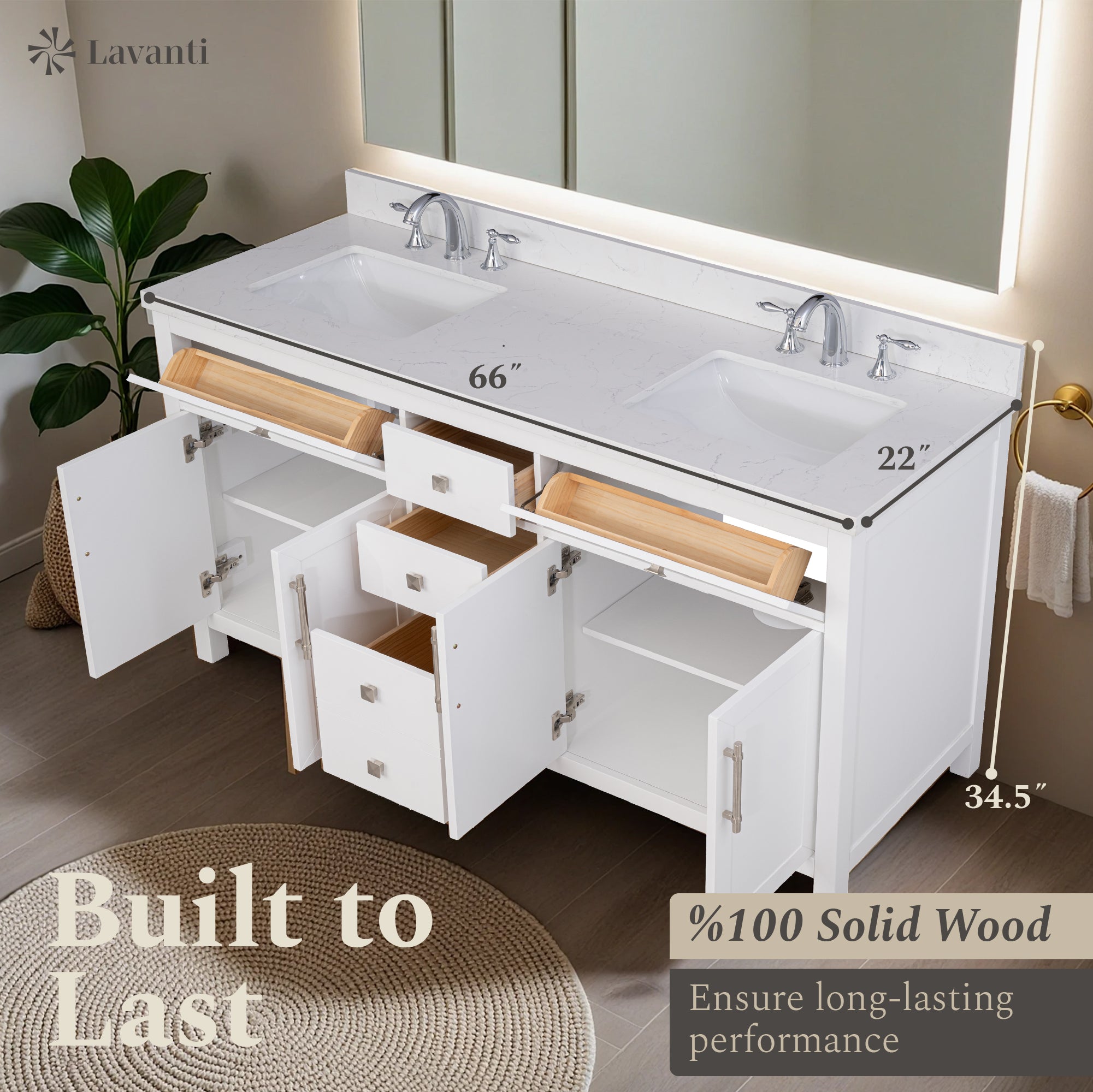 Lavanti Oakford - White 66"