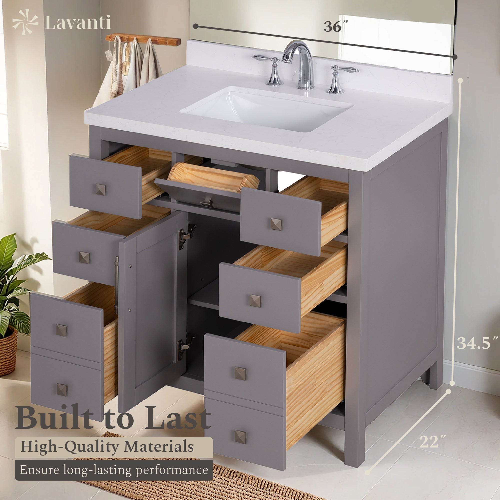Lavanti Oakford - Gray 36"