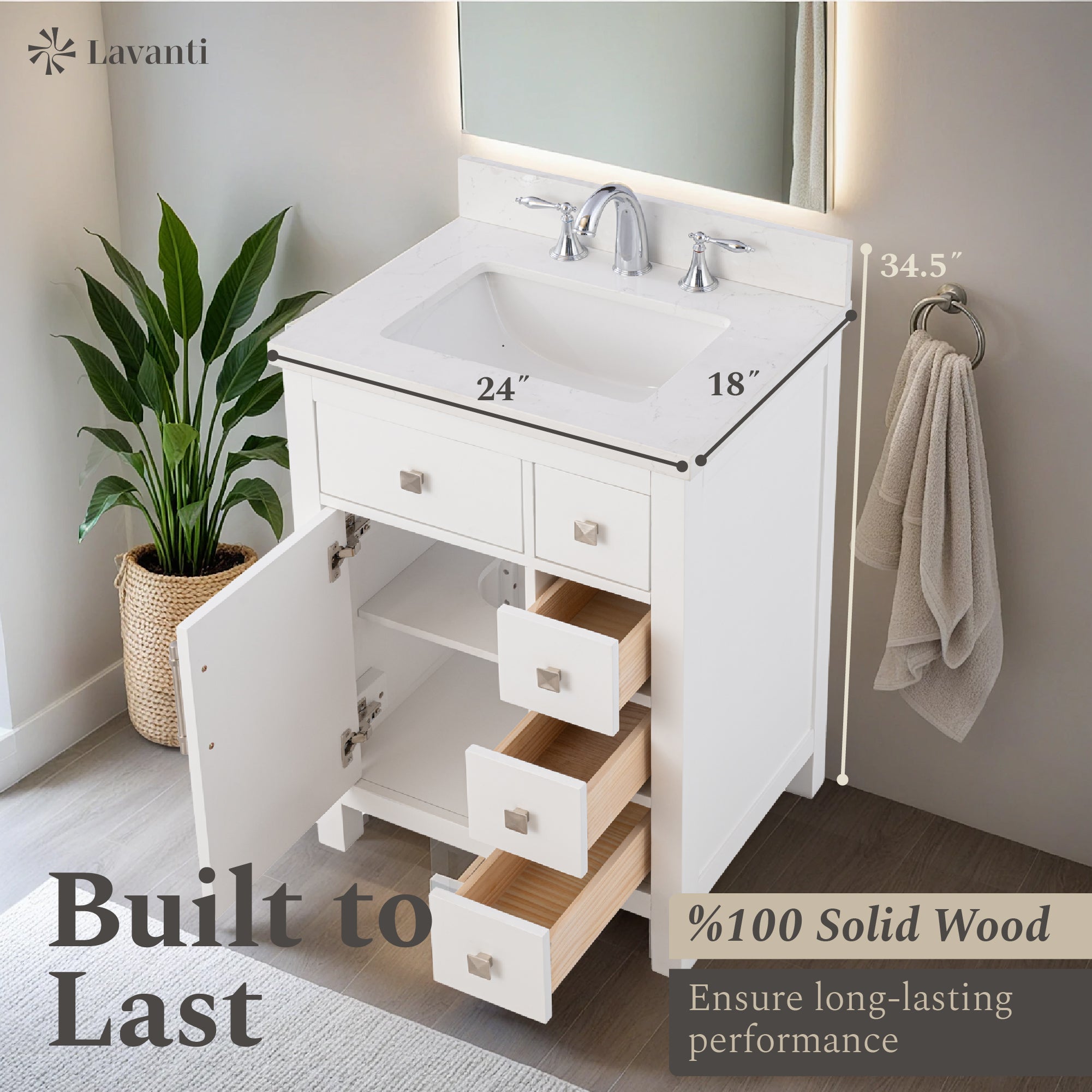 Lavanti Oakford - White 24*18"