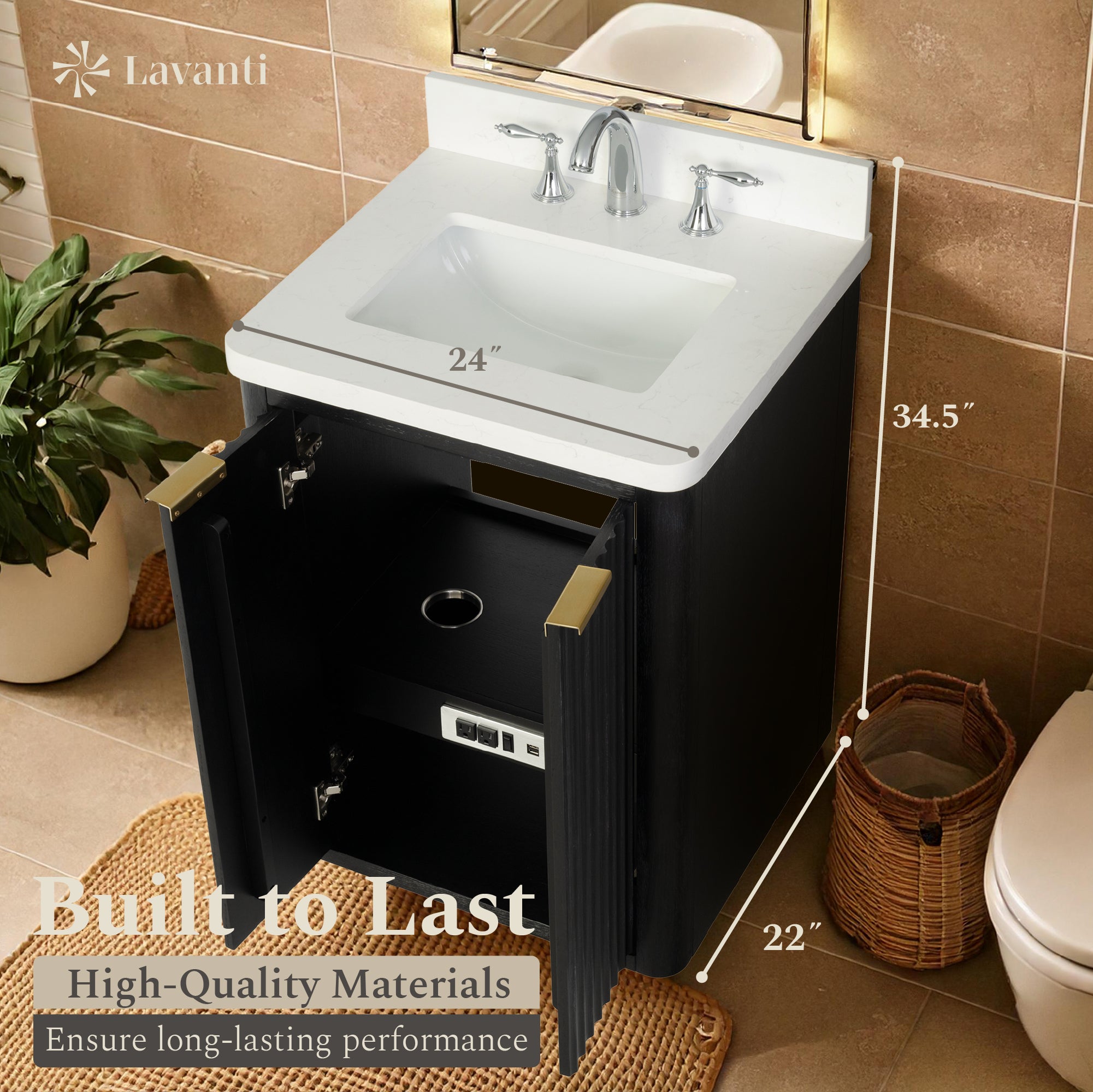 Lavanti Wooderna - Firwood Black 24"