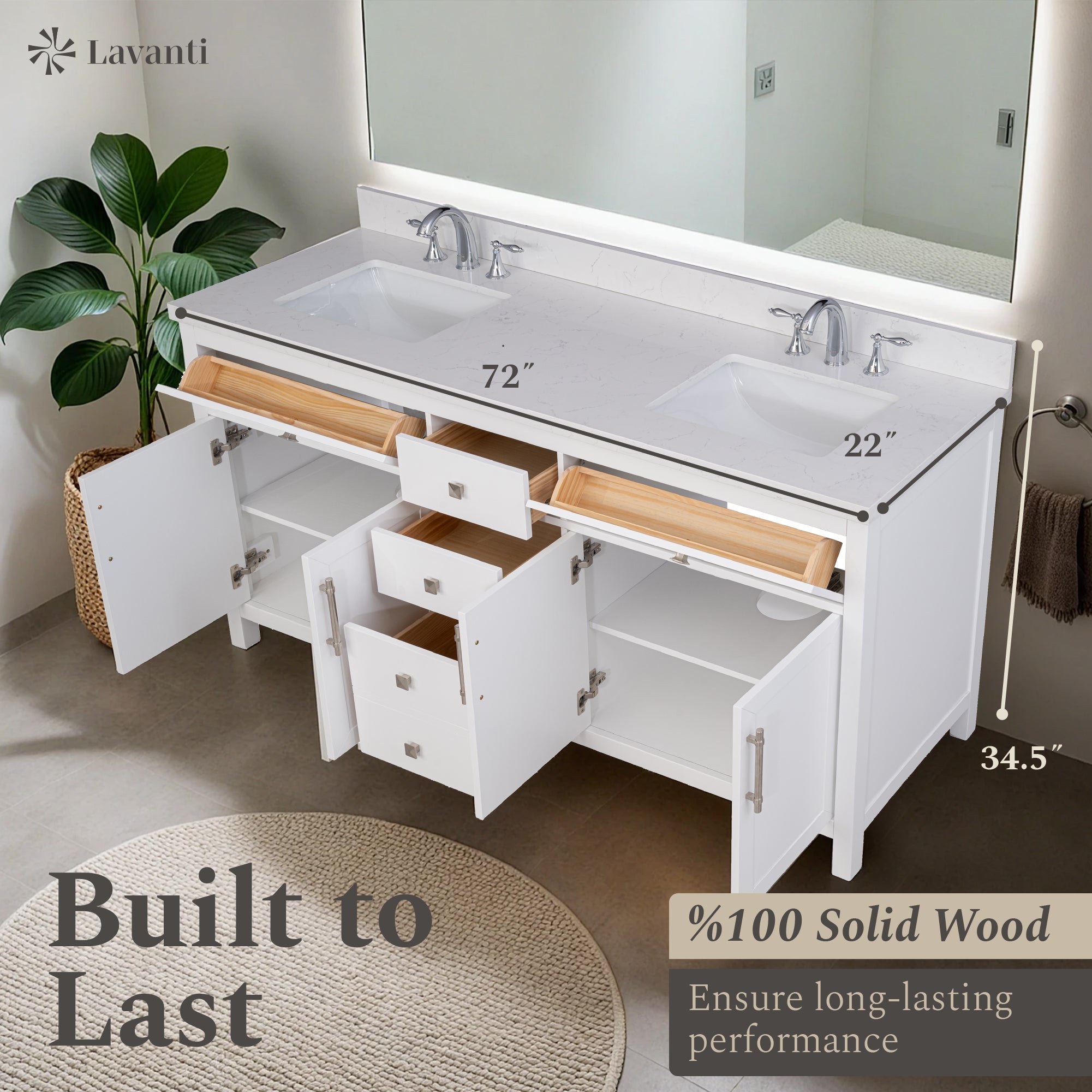Lavanti Oakford - White 72"