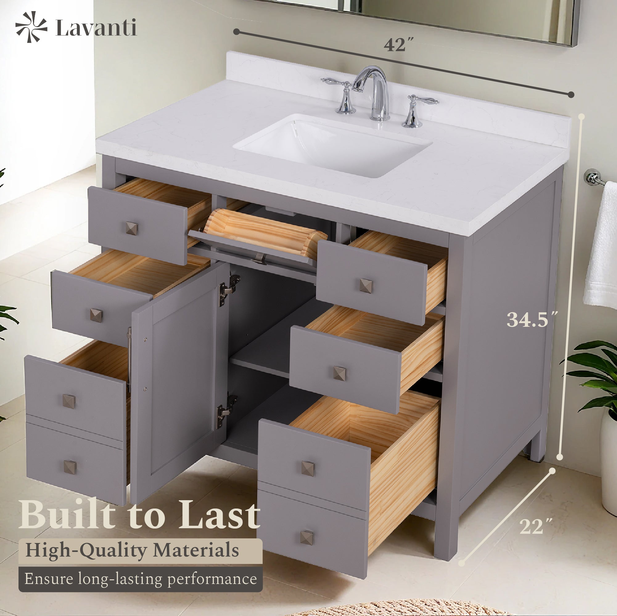 Lavanti Oakford - Gray 42"