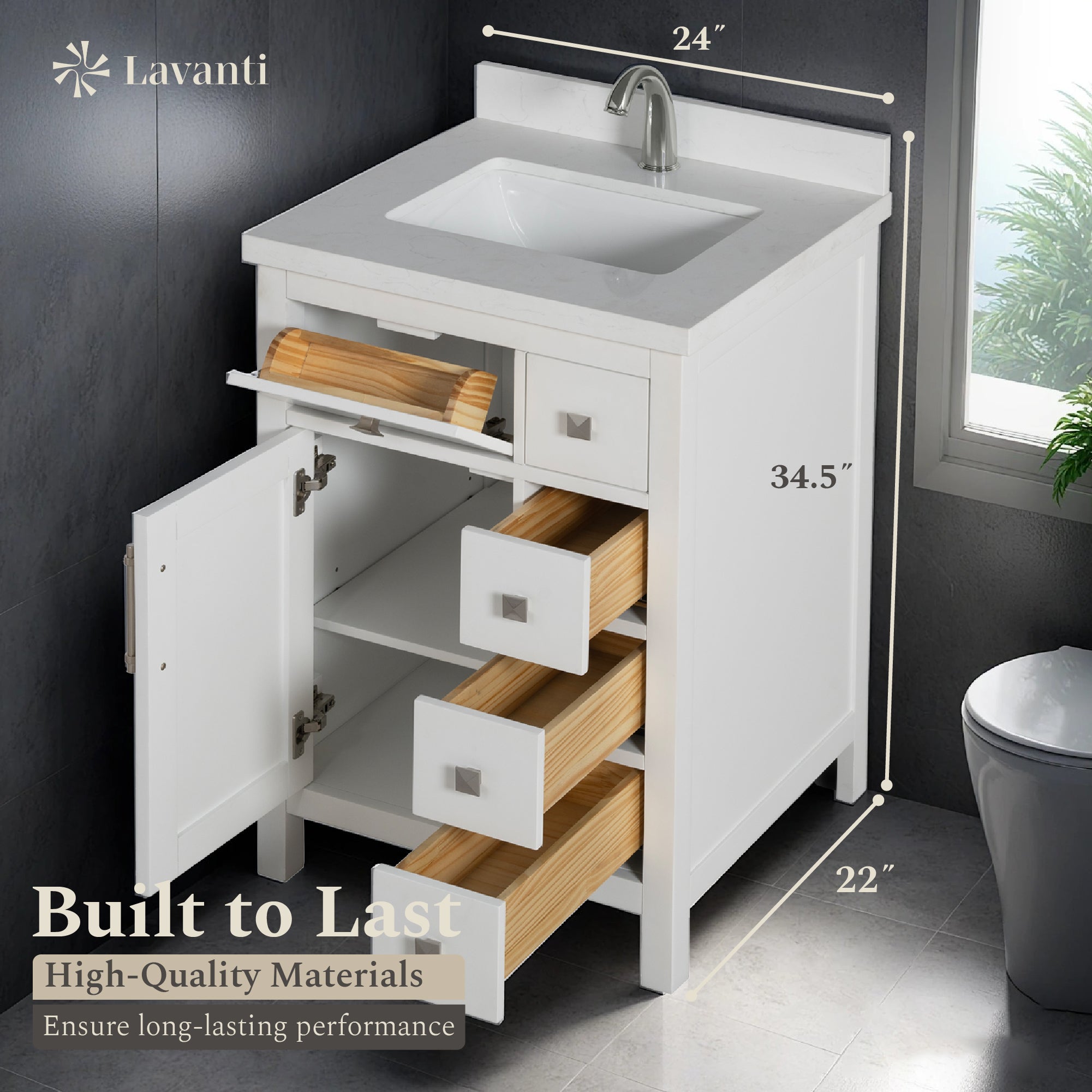 Lavanti Oakford - White 24"