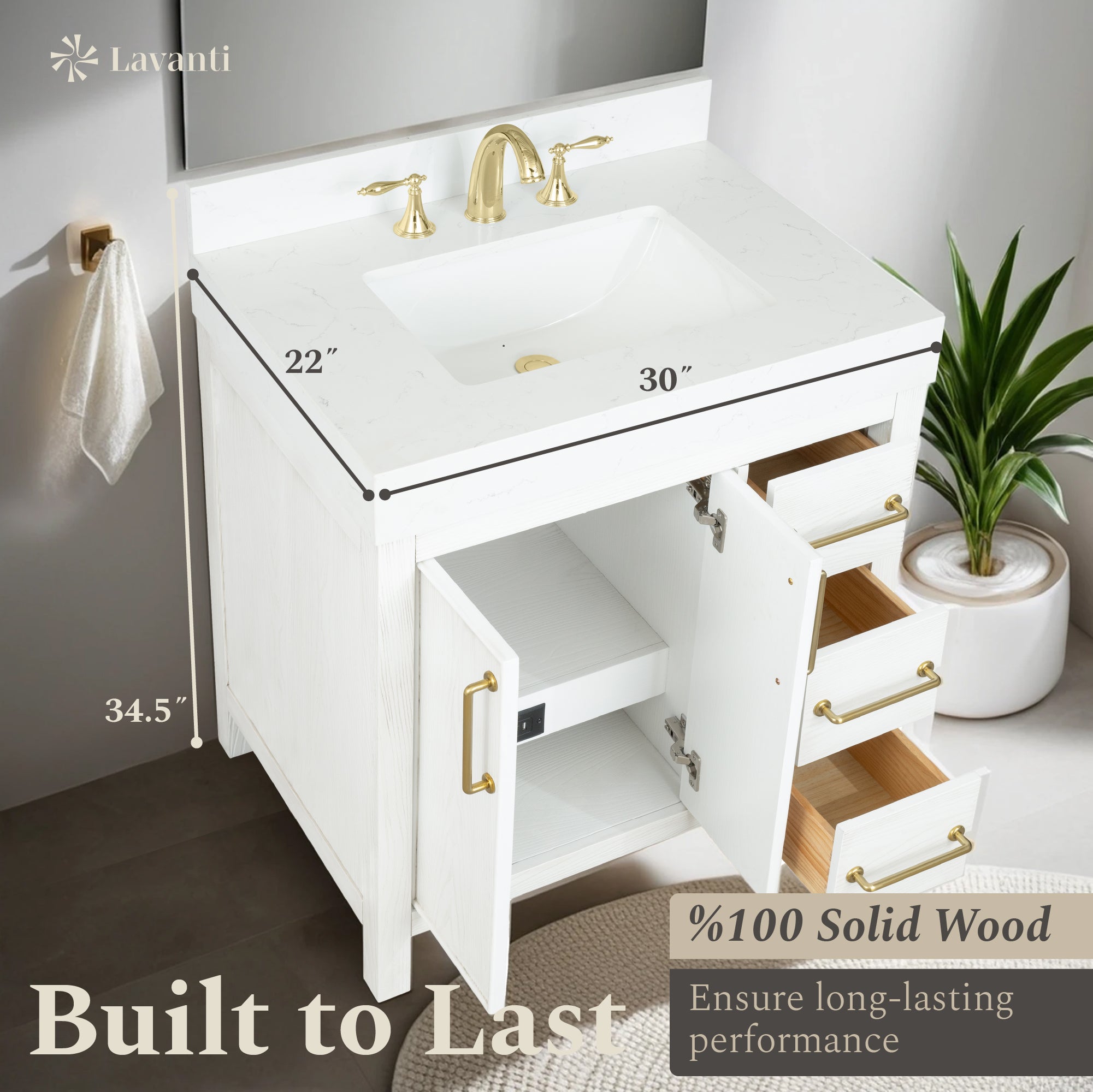 Lavanti Valvet - Firwood White 30"