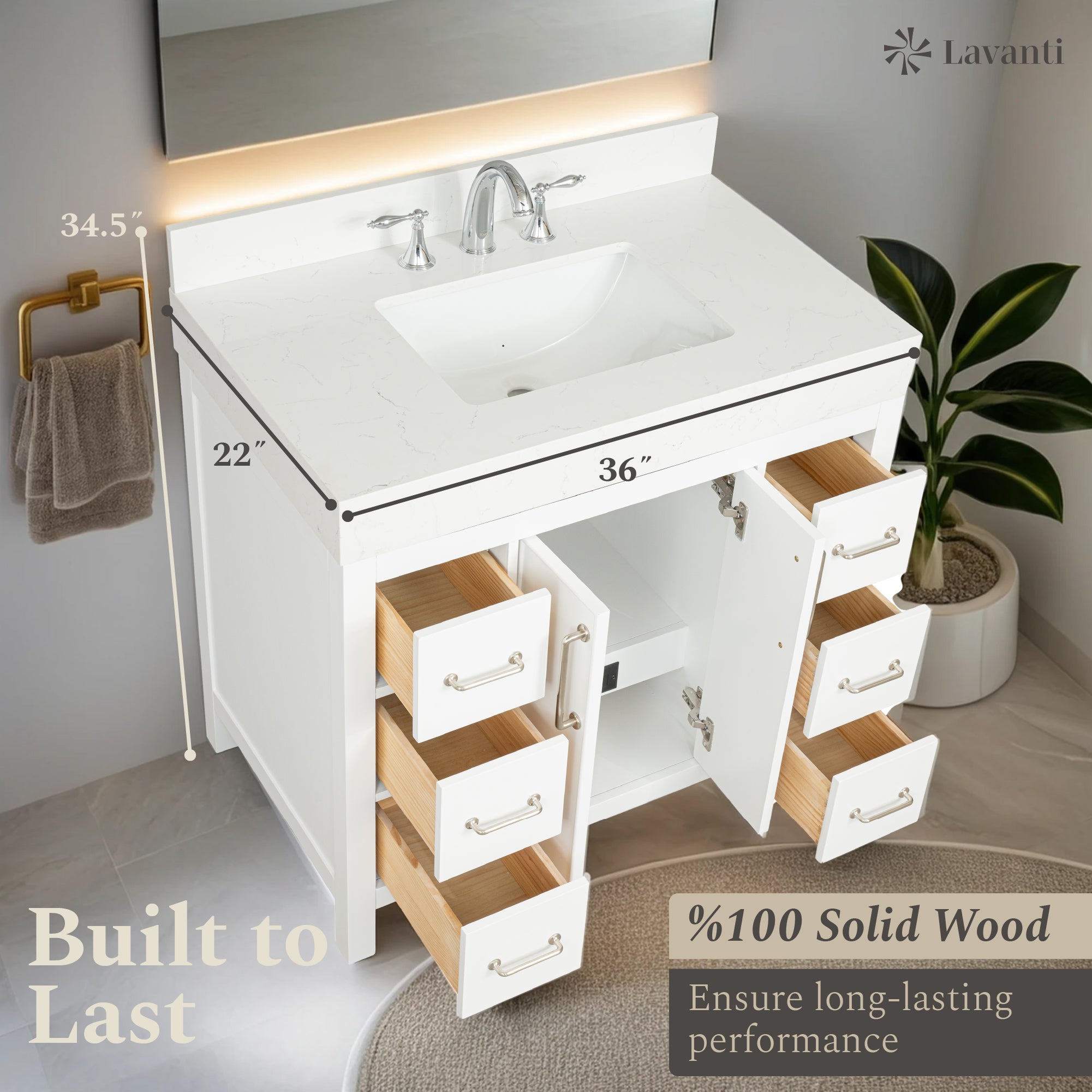 Lavanti Valvet - White 36"