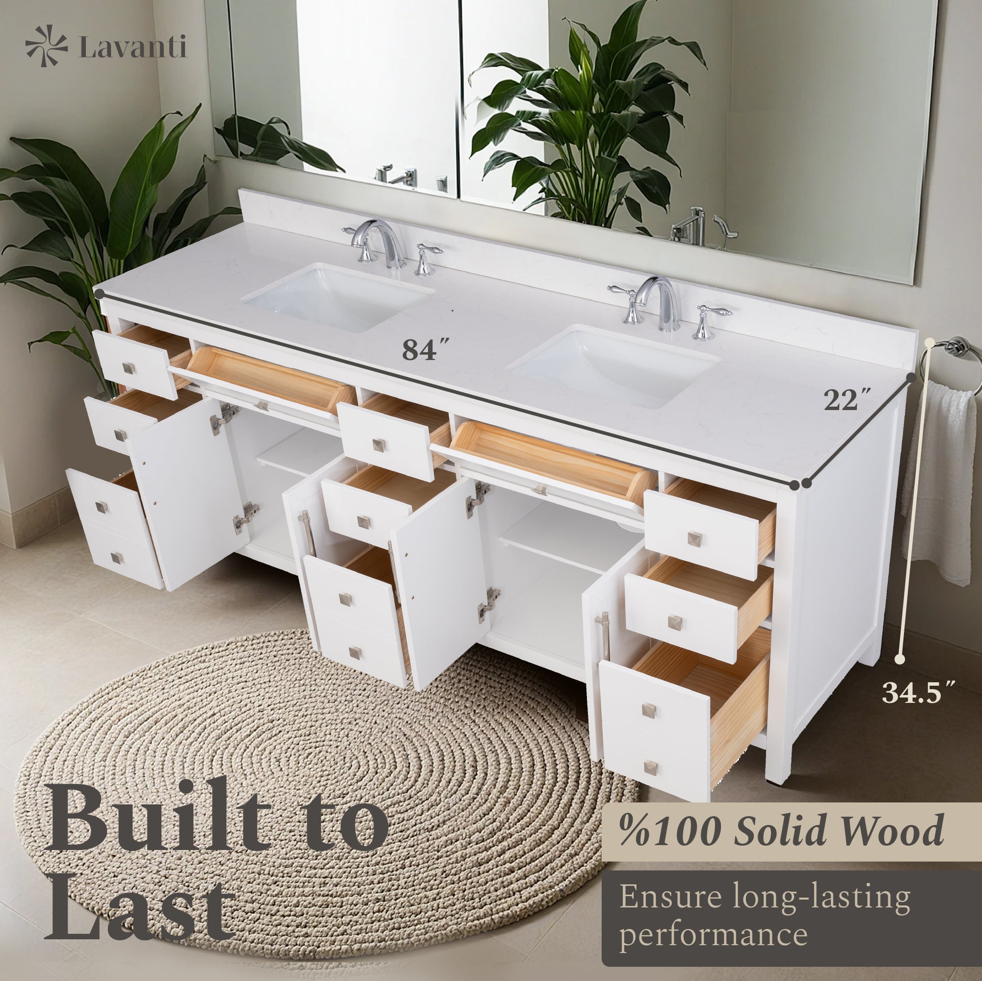 Lavanti Oakford - White 84"