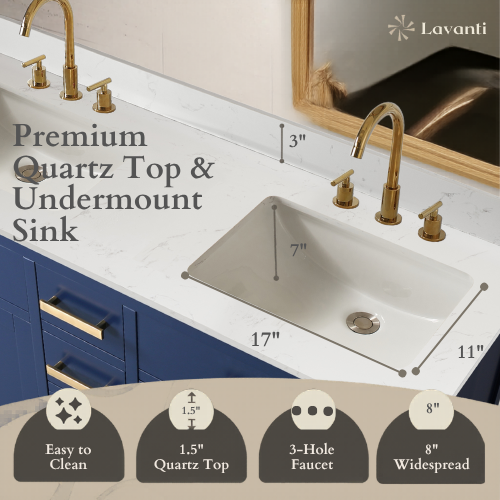 Lavanti Golden - Navy Blue 60"