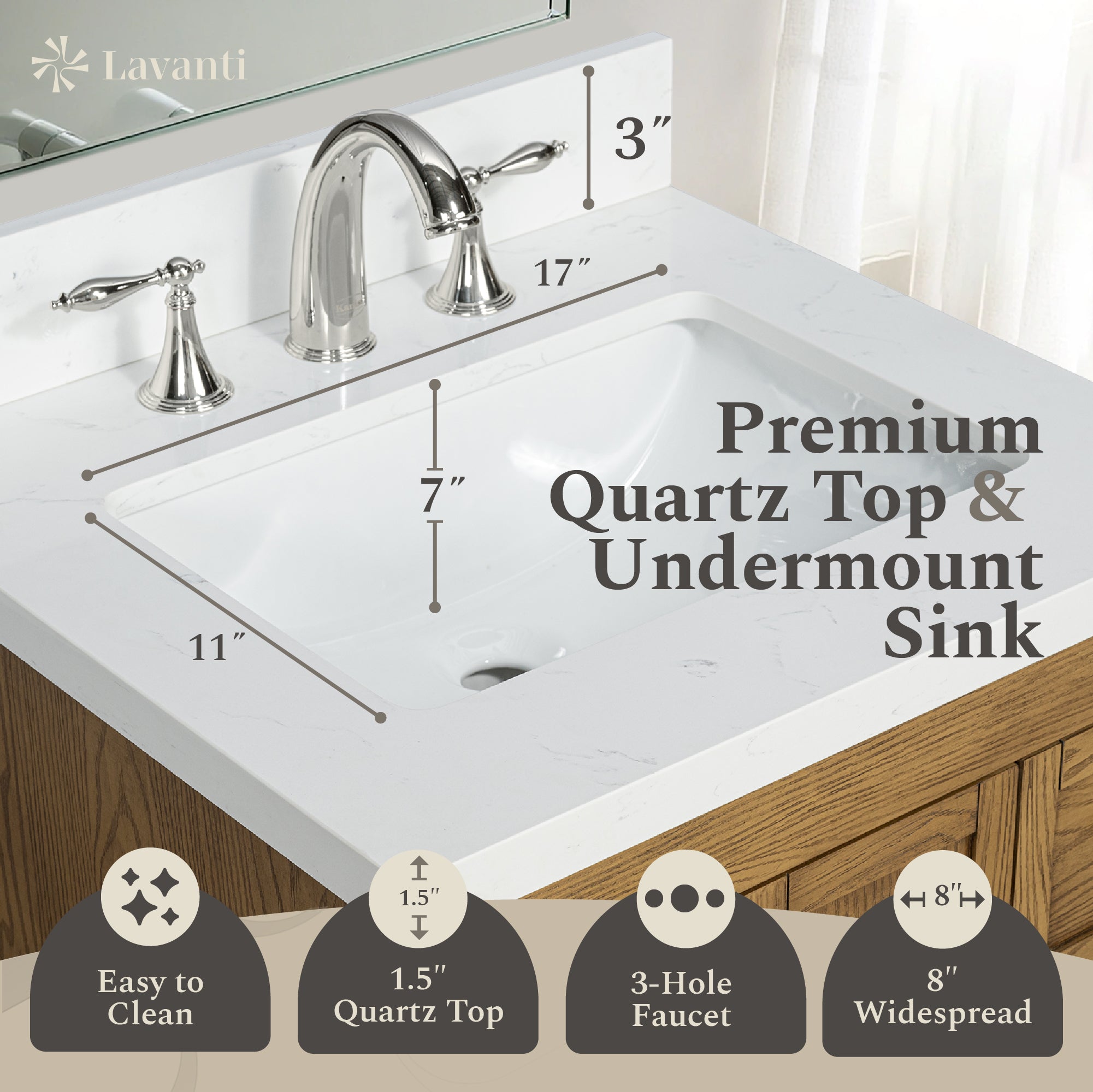 Lavanti Depos - Gray Oak 36" Left Sink