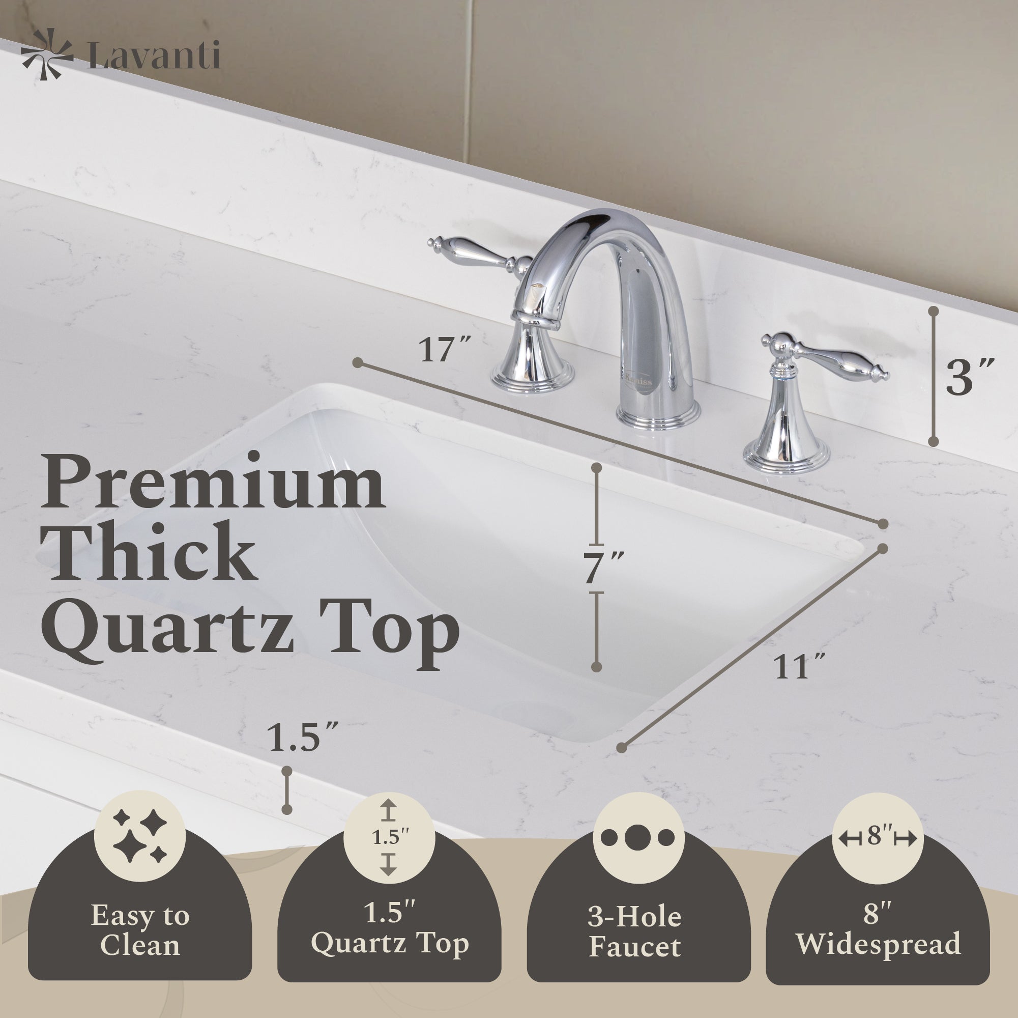 Lavanti Oakford - White 60" Single Sink