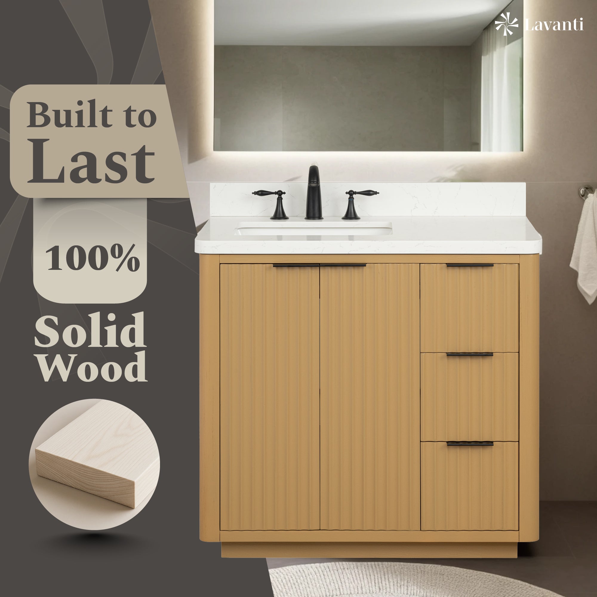Lavanti Wooderna - Oak 36" Left Sink