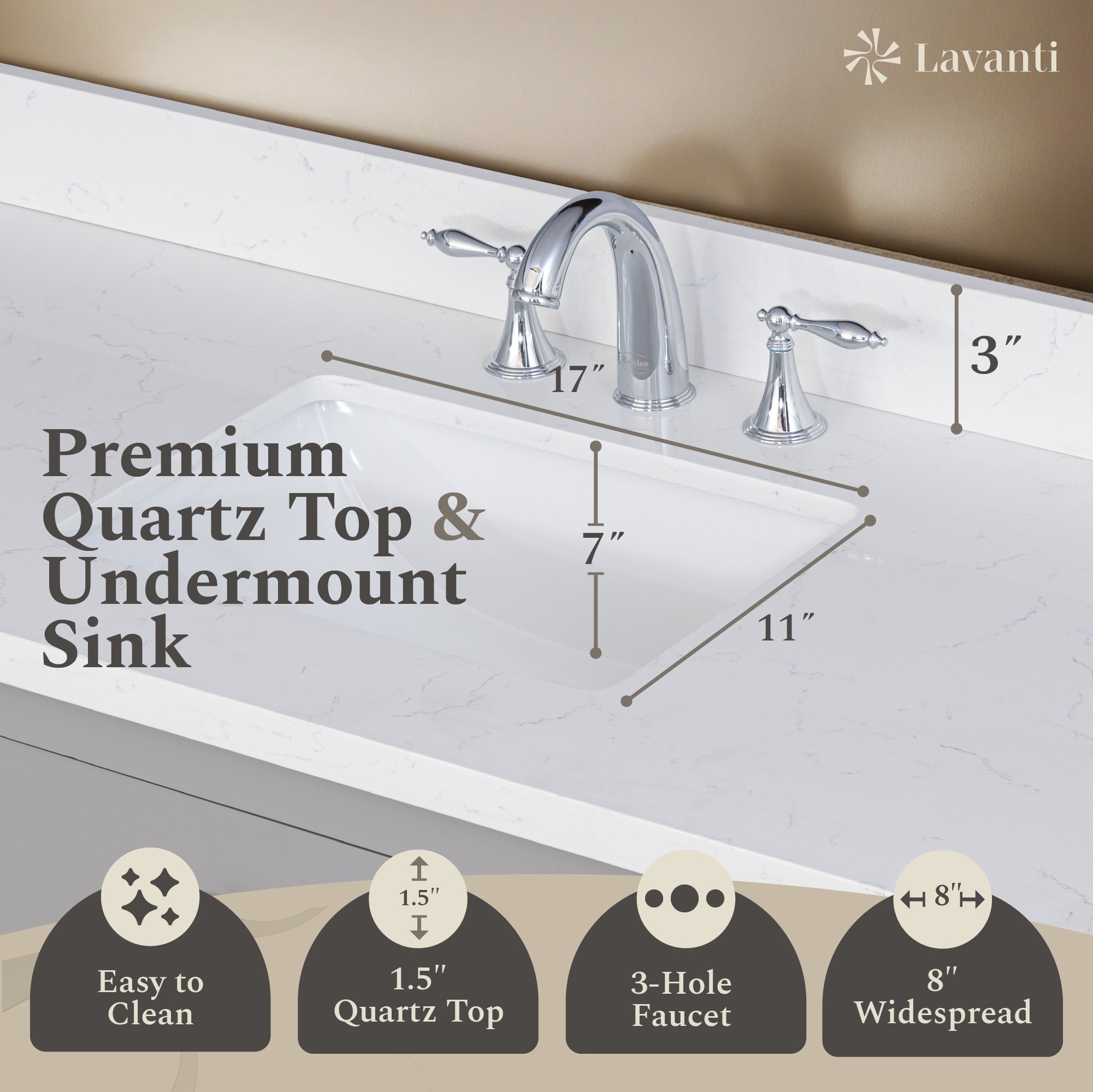 Lavanti Oakford - Gray 60" Single Sink