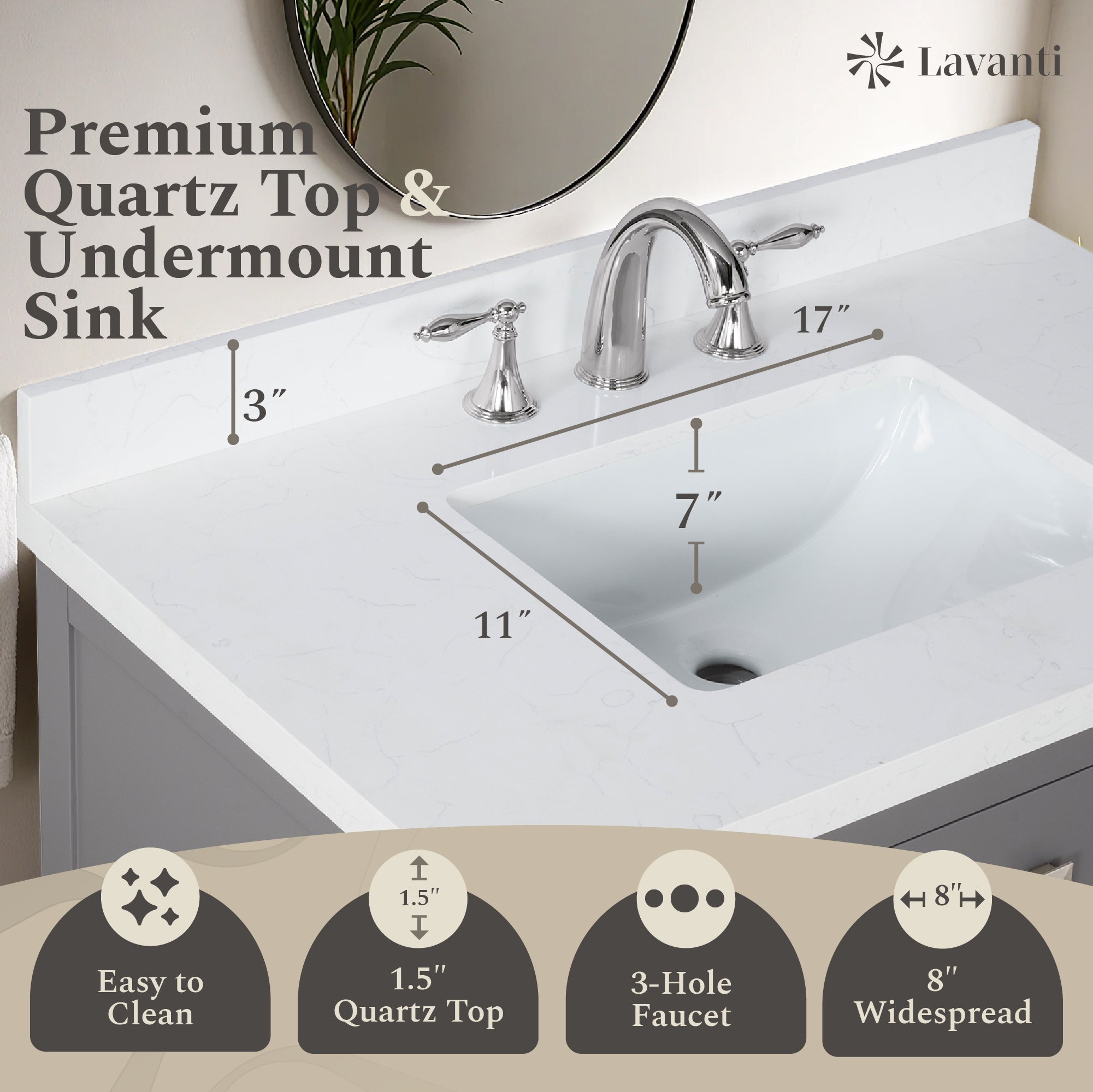 Lavanti Oakford - Gray 36"