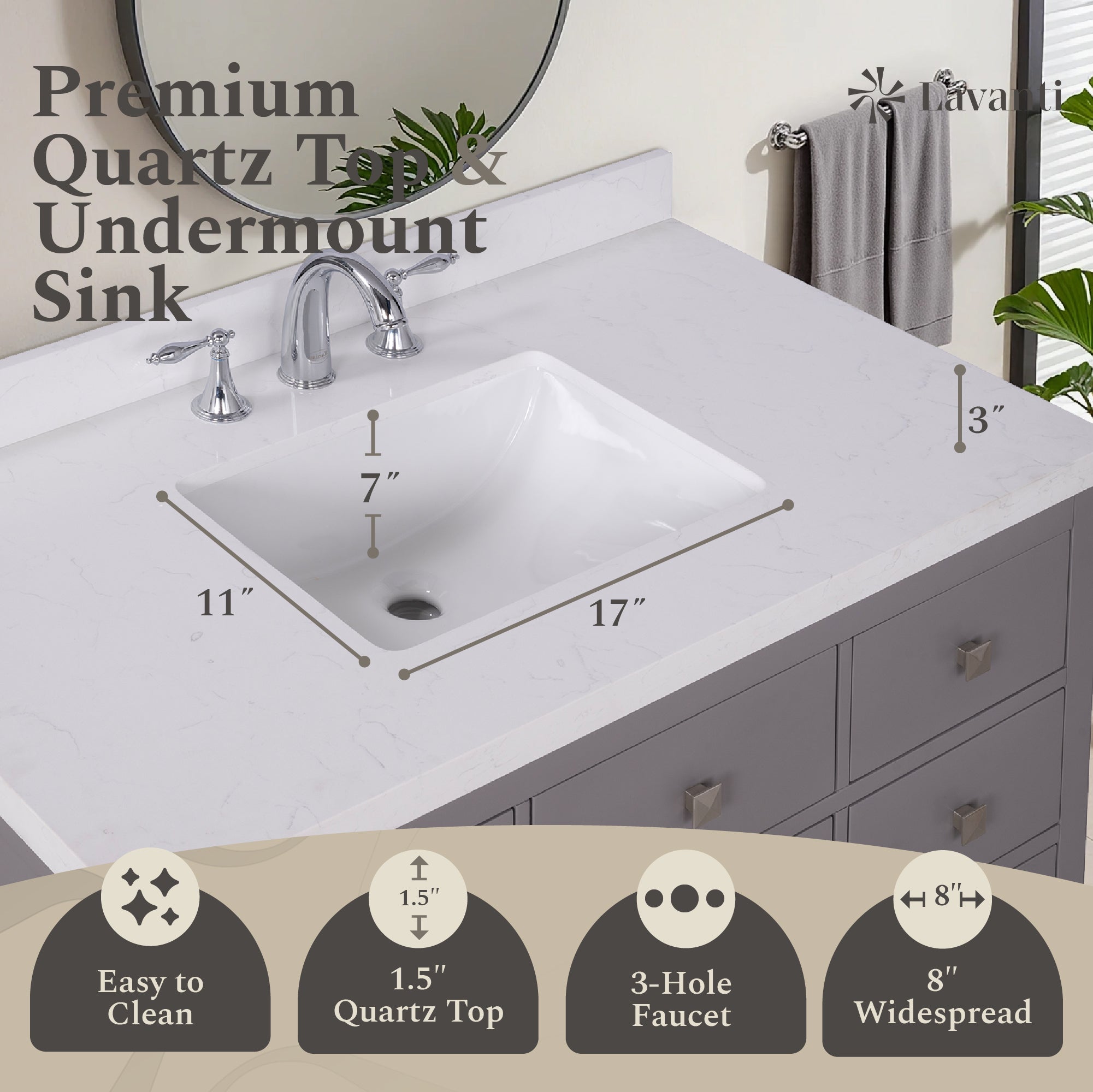 Lavanti Oakford - Gray 42"