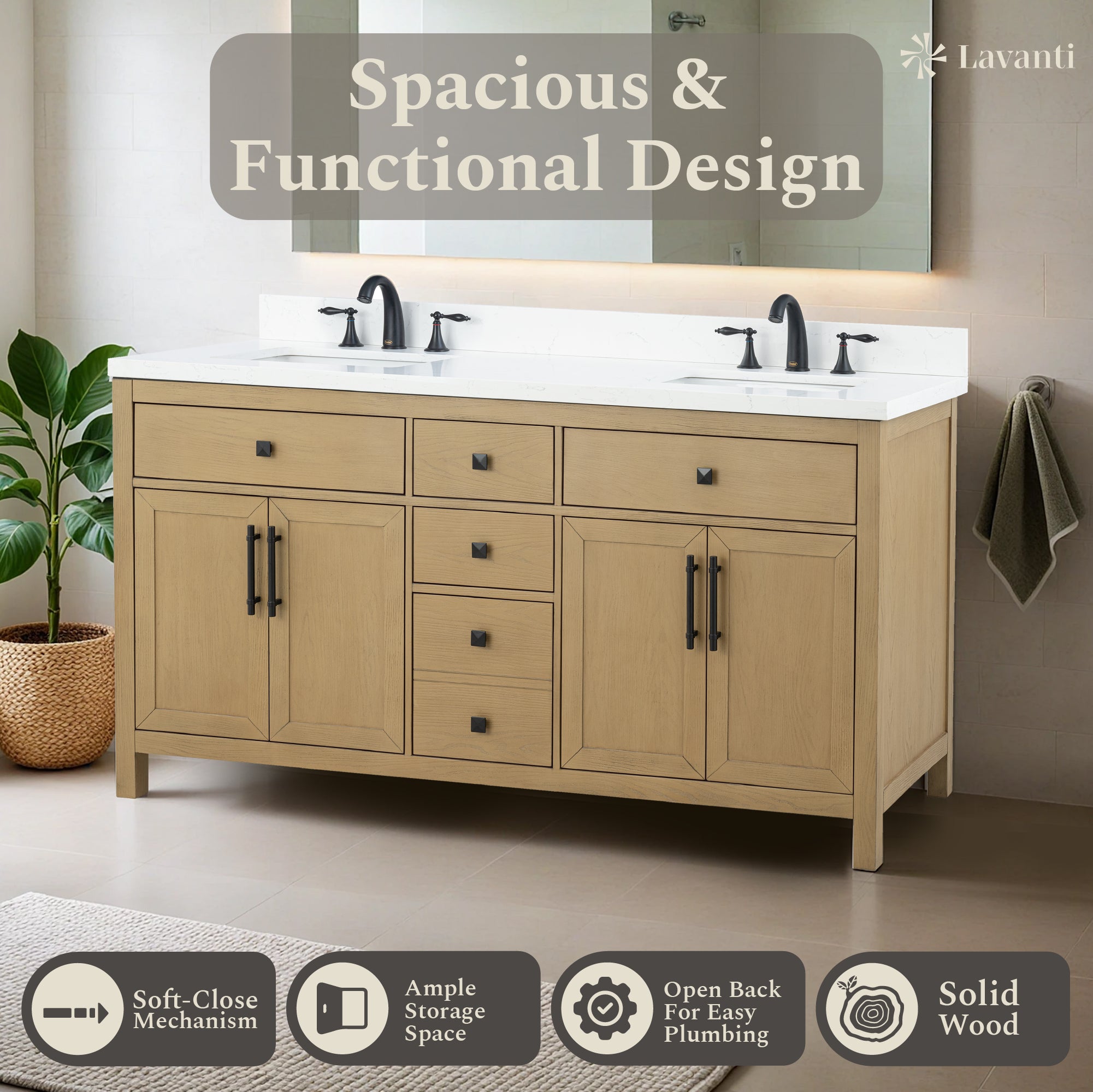 Lavanti Oakford - Oak 66"