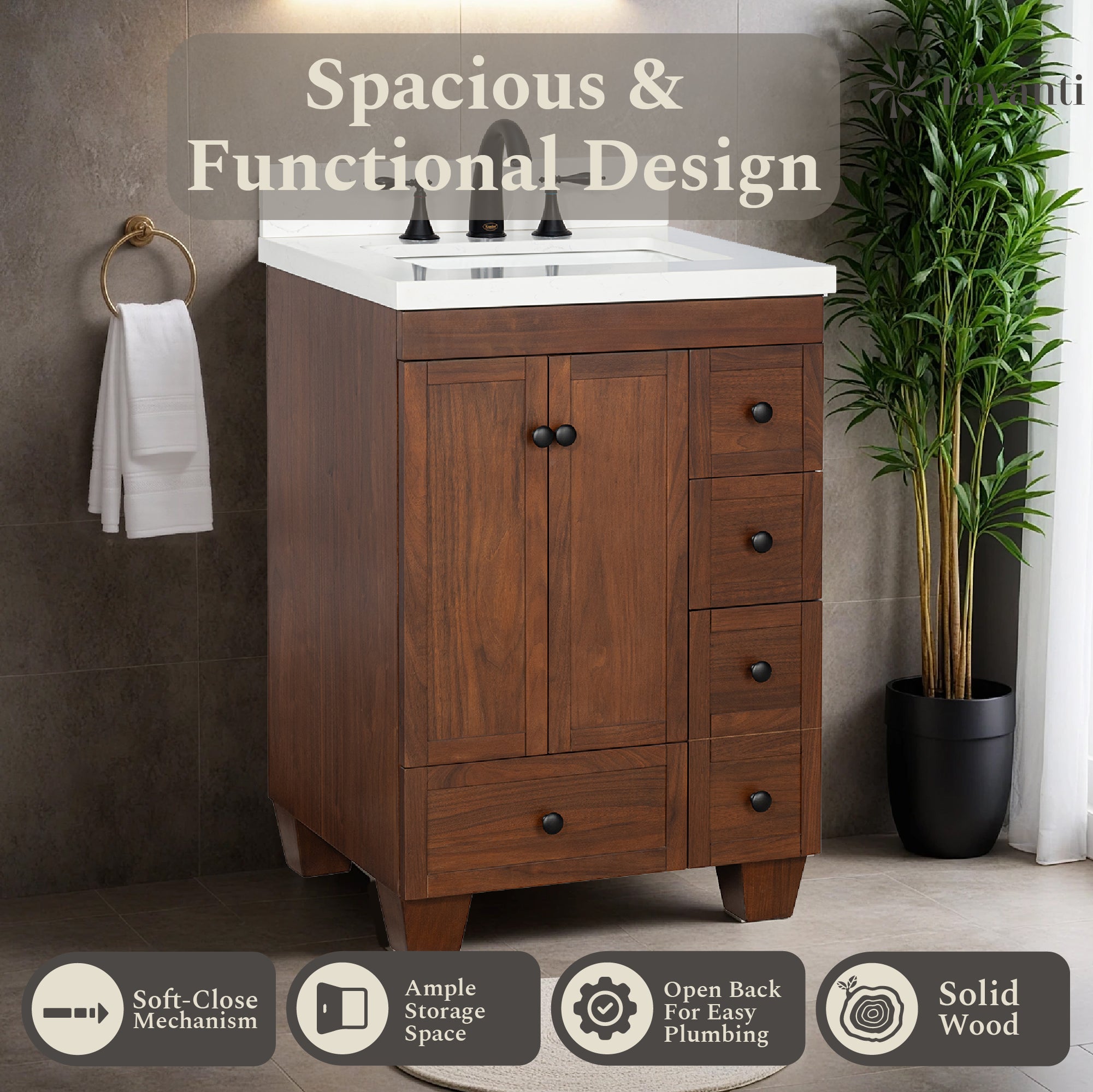 Lavanti Depos - Walnut 24"