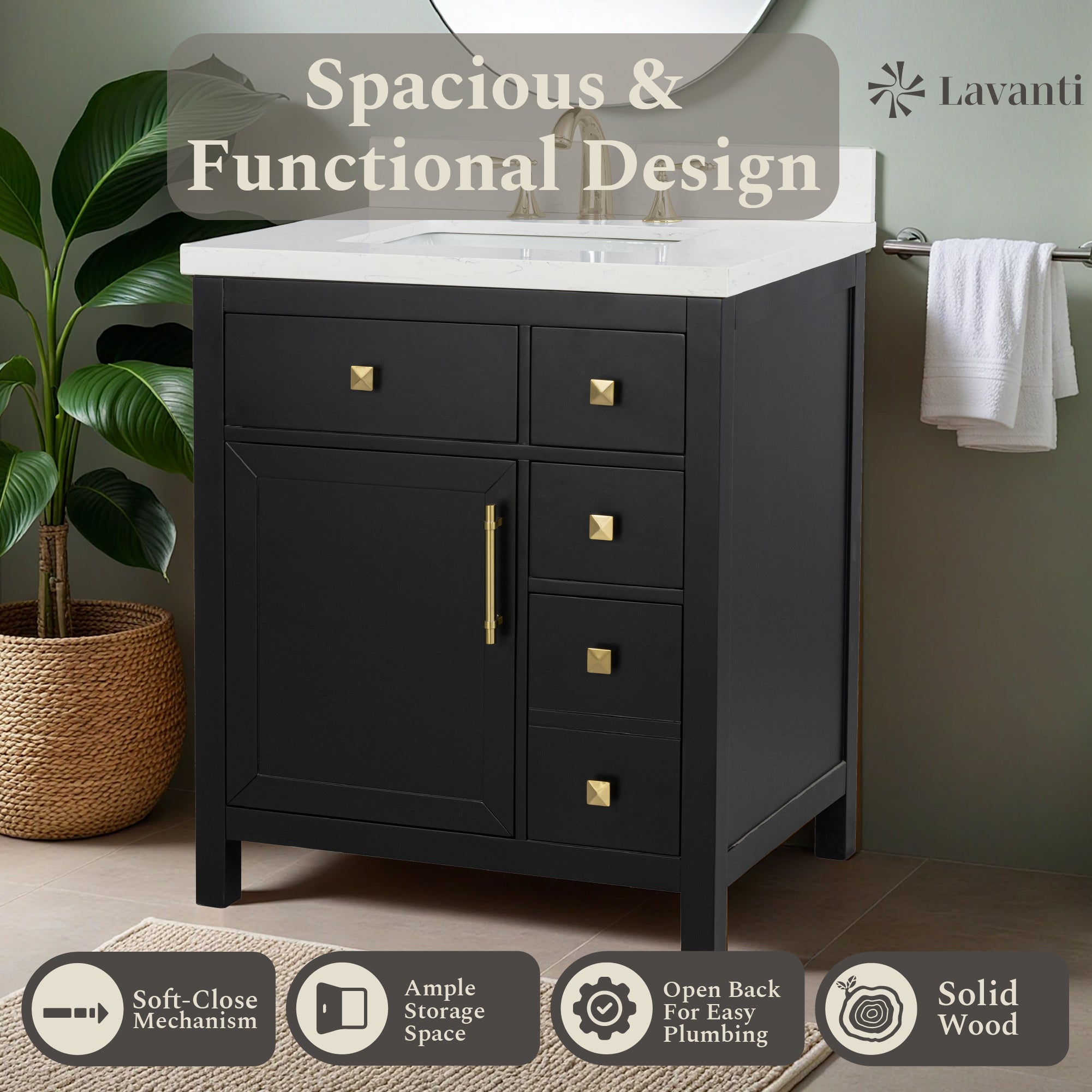 Lavanti Oakford - Black 30"